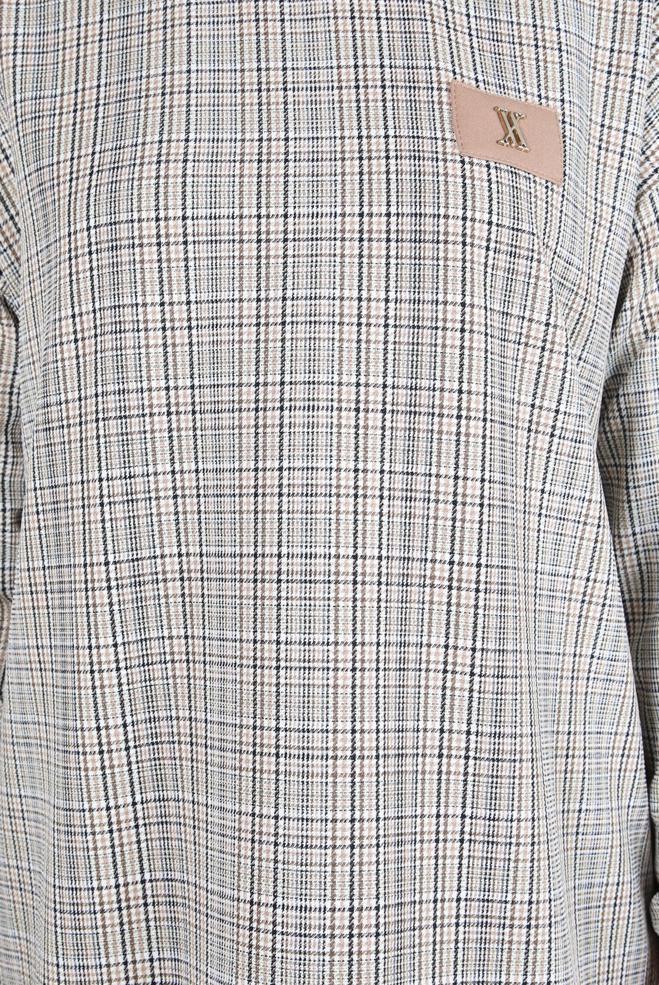 Hijab clothing GREEN PLAID PATTERNED TUNIC 44297 - ALVİNA