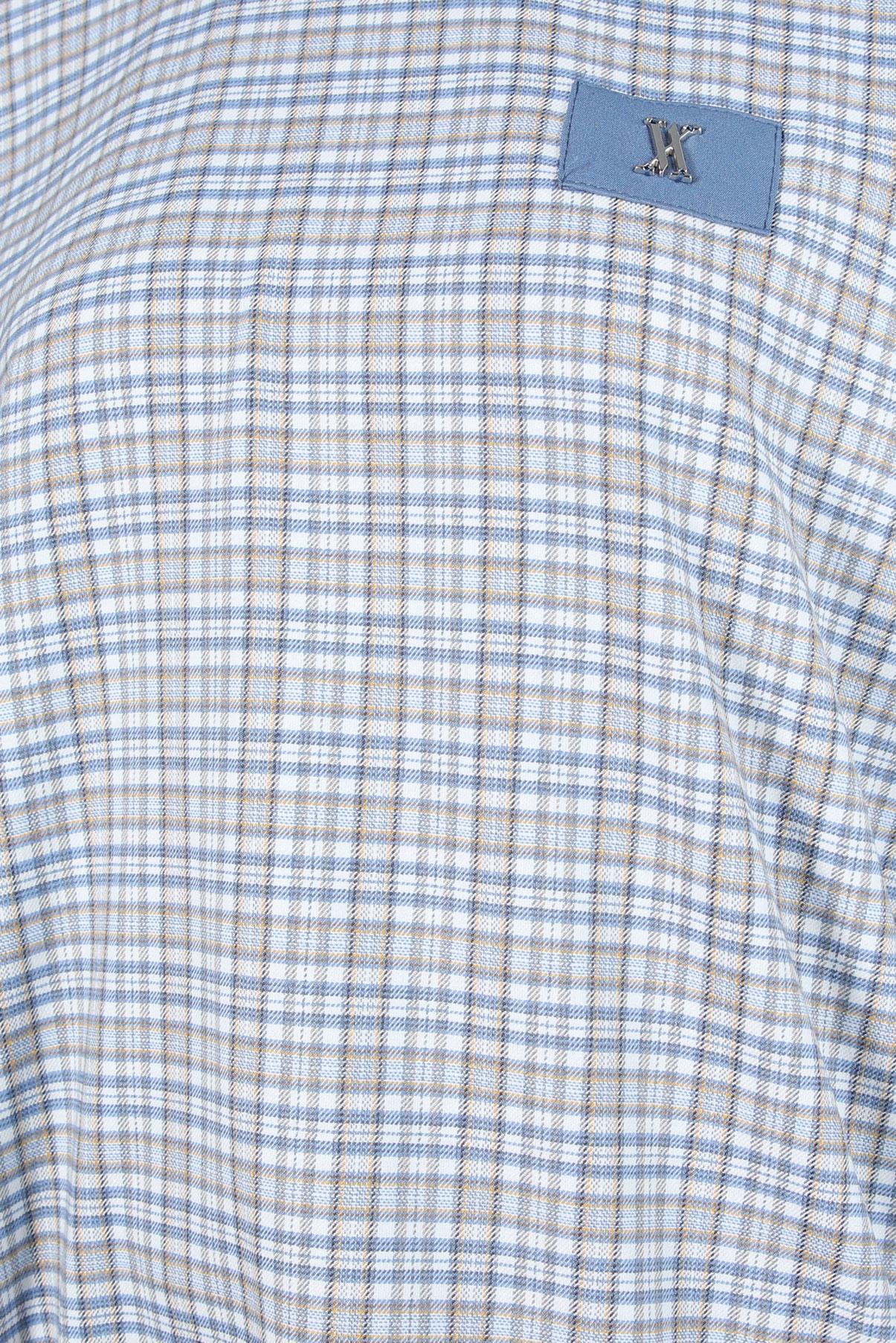 Tesettür giyim MAVİ EKOSE DESENLİ TUNİK 44297-1