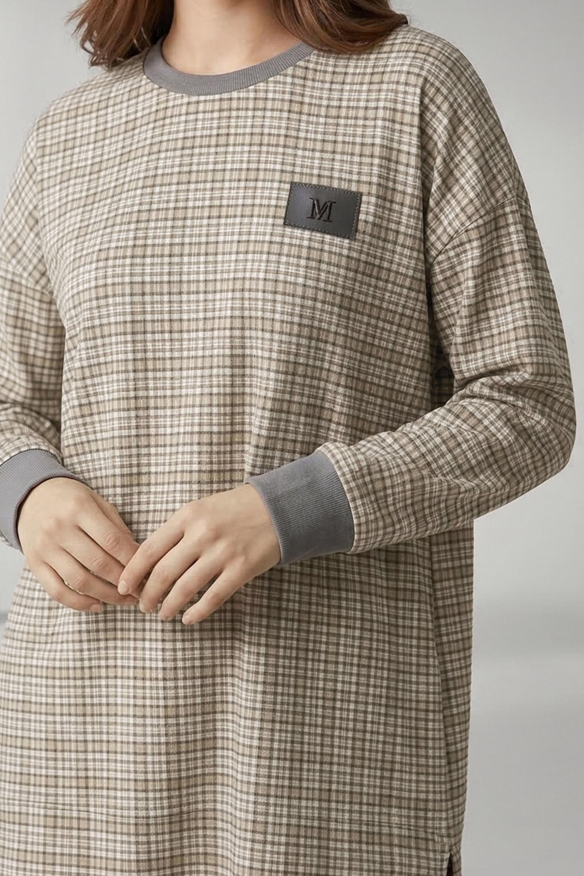 Hijab clothing YELLOW PLAID PATTERNED TUNIC 44297-1