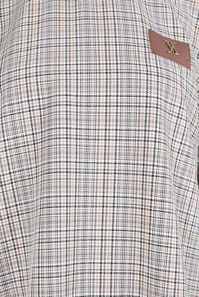 Hijab clothing NAVY BLUE PLAID PATTERNED TUNIC 44297 - ALVİNA