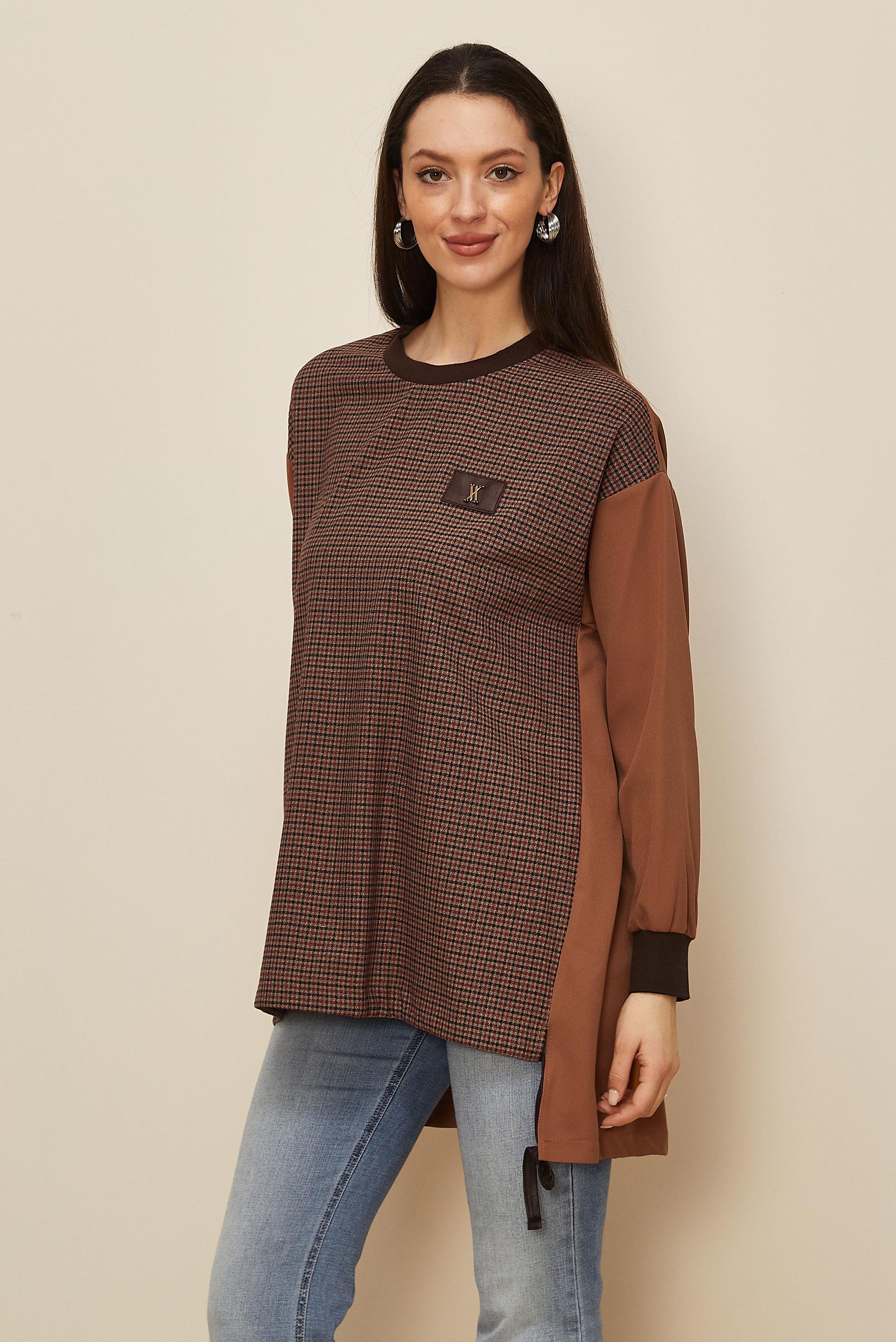 Vêtements hijab ROUGE BORDEAUX TUNIQUE À MOTIFS 44299