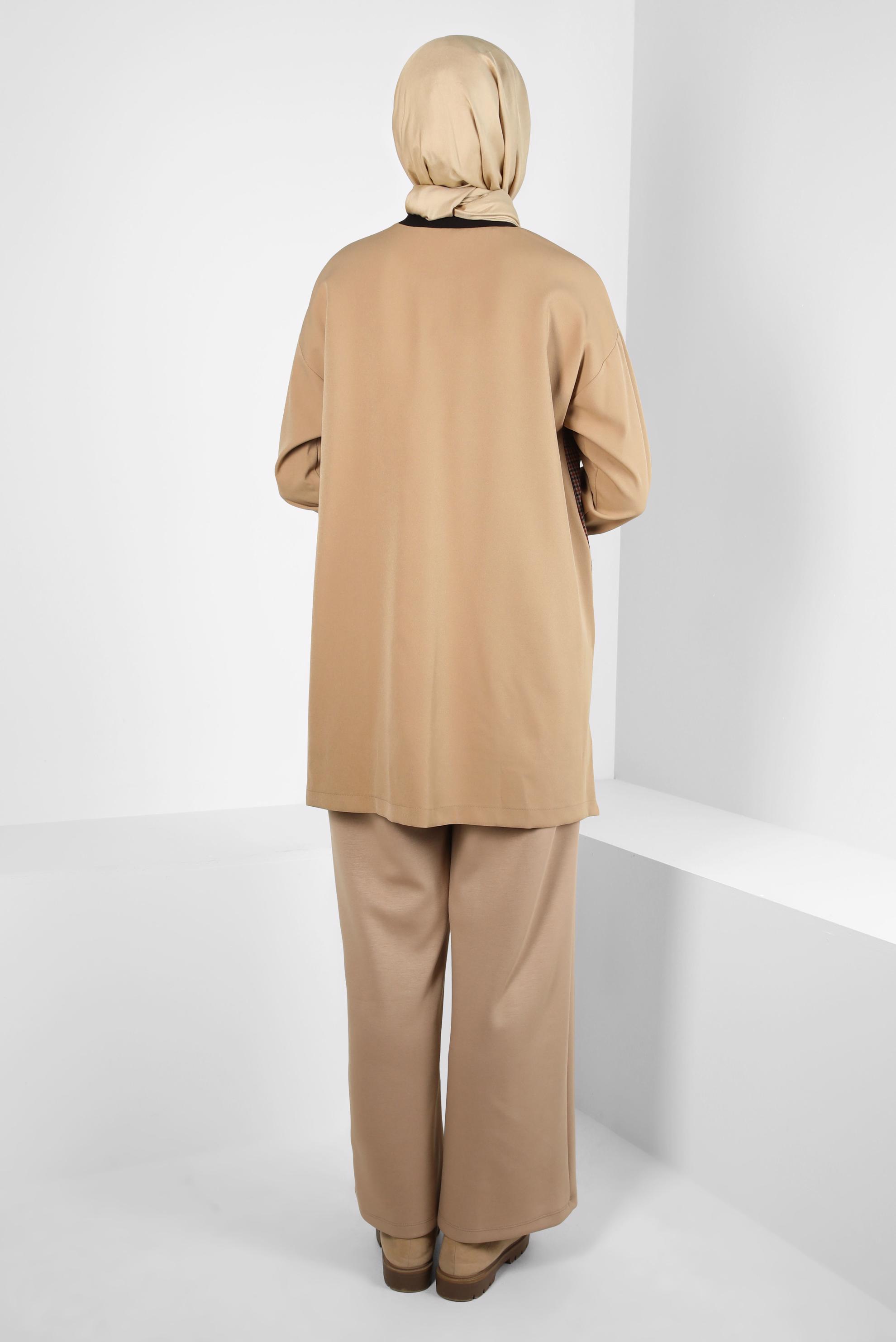 Tesettür giyim TABA DESENLİ TUNİK 44299