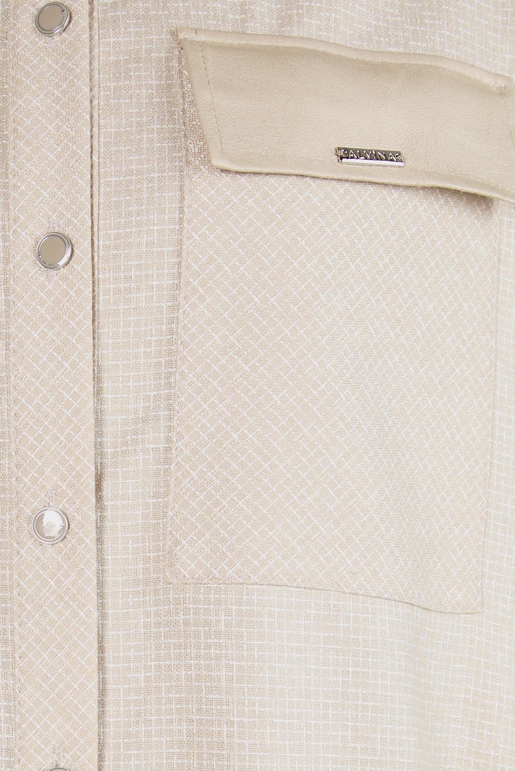 Tesettür giyim BEJ GÖMLEK YAKA TUNİK 44303-2