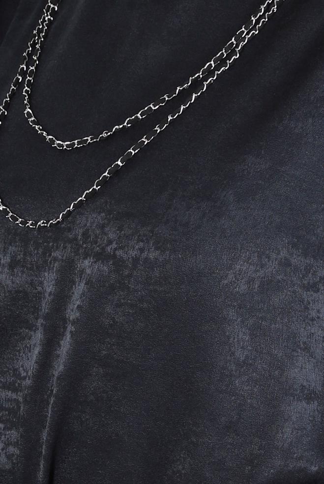 Tesettür giyim SİYAH ZİNCİR DETAYLI TUNİK 44309 - ALVİNA