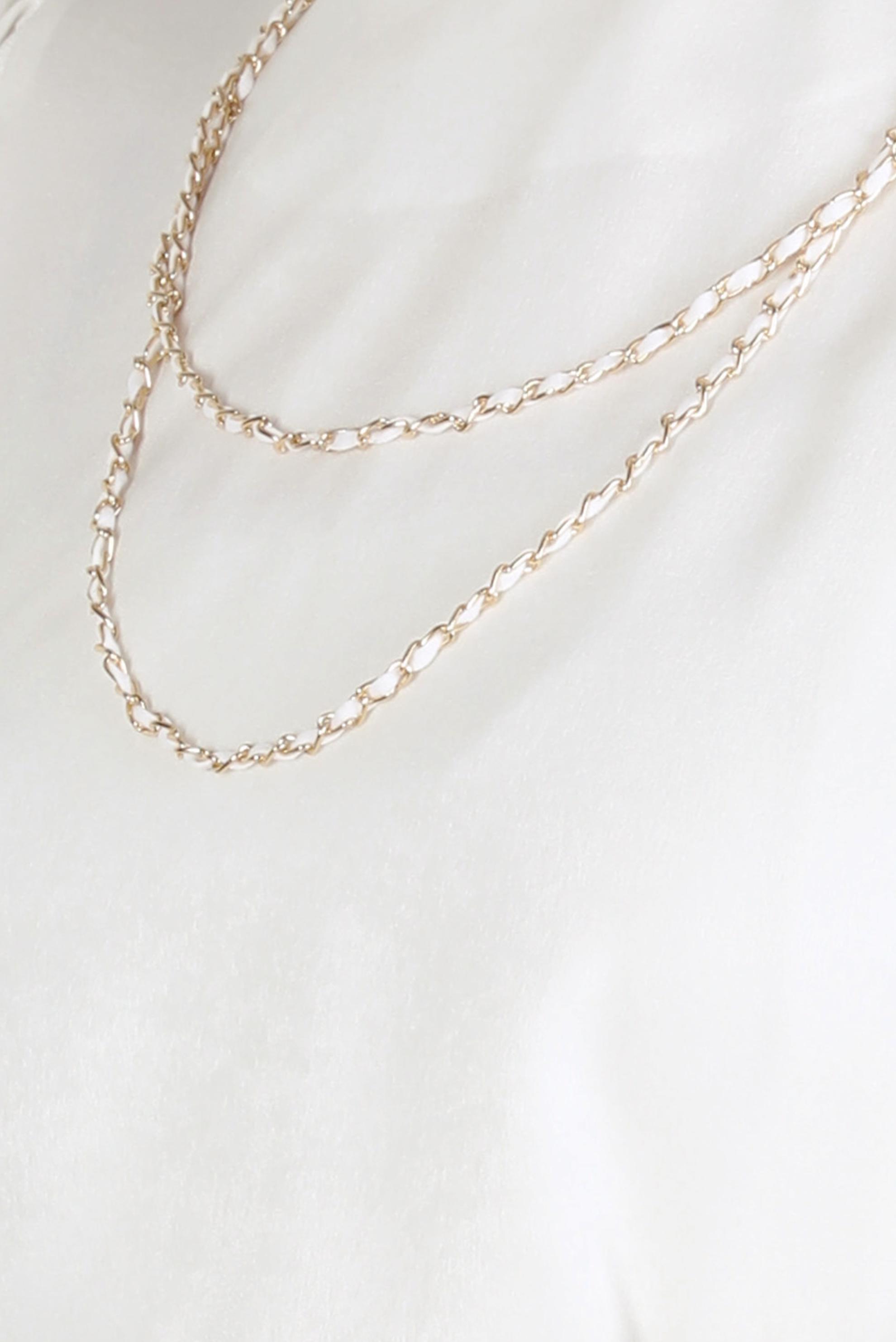 Tesettür giyim BEYAZ ZİNCİR DETAYLI TUNİK 44309