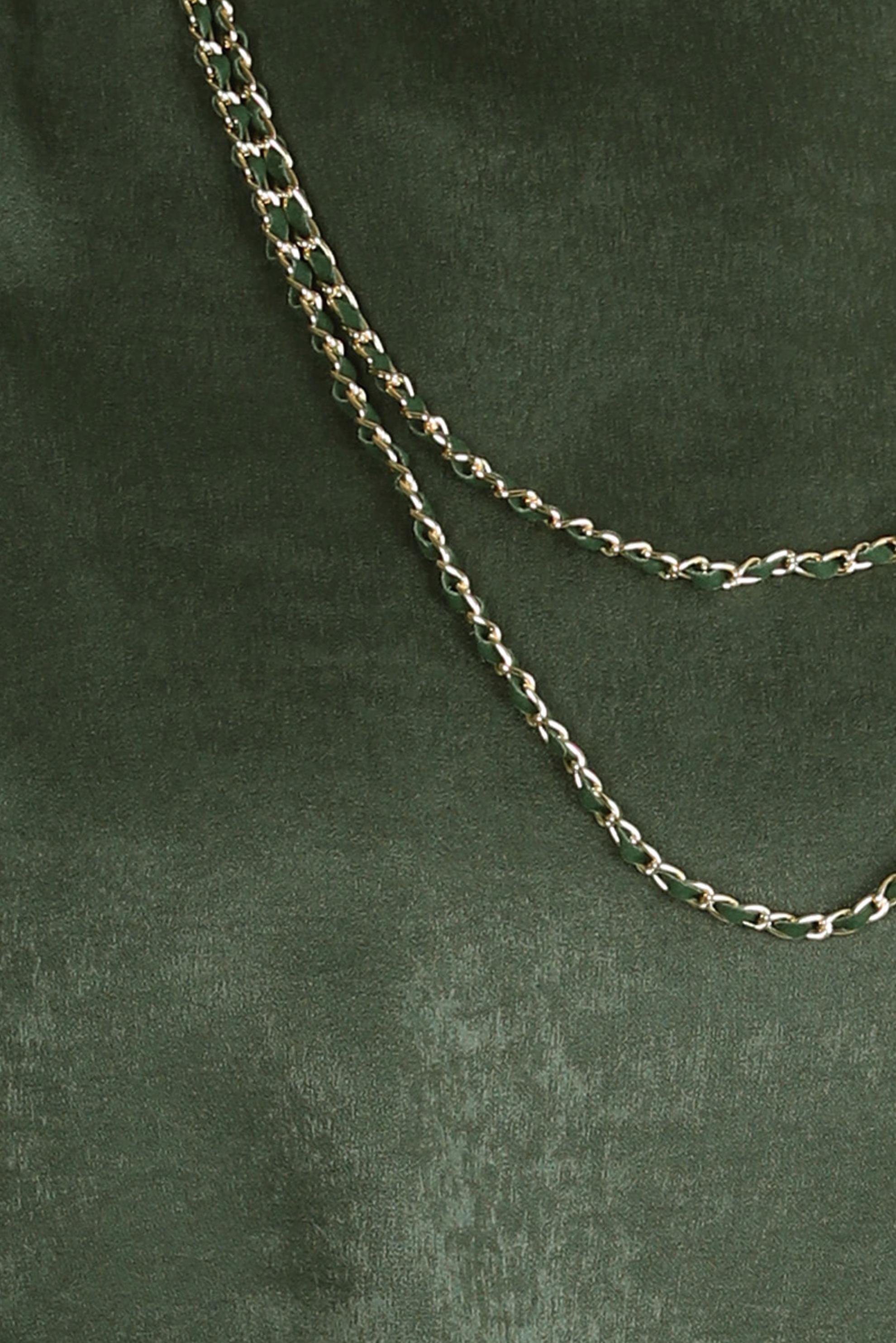 Vêtements hijab KAKI TUNIQUE AVEC DÉTAIL CHAÎNE 44309