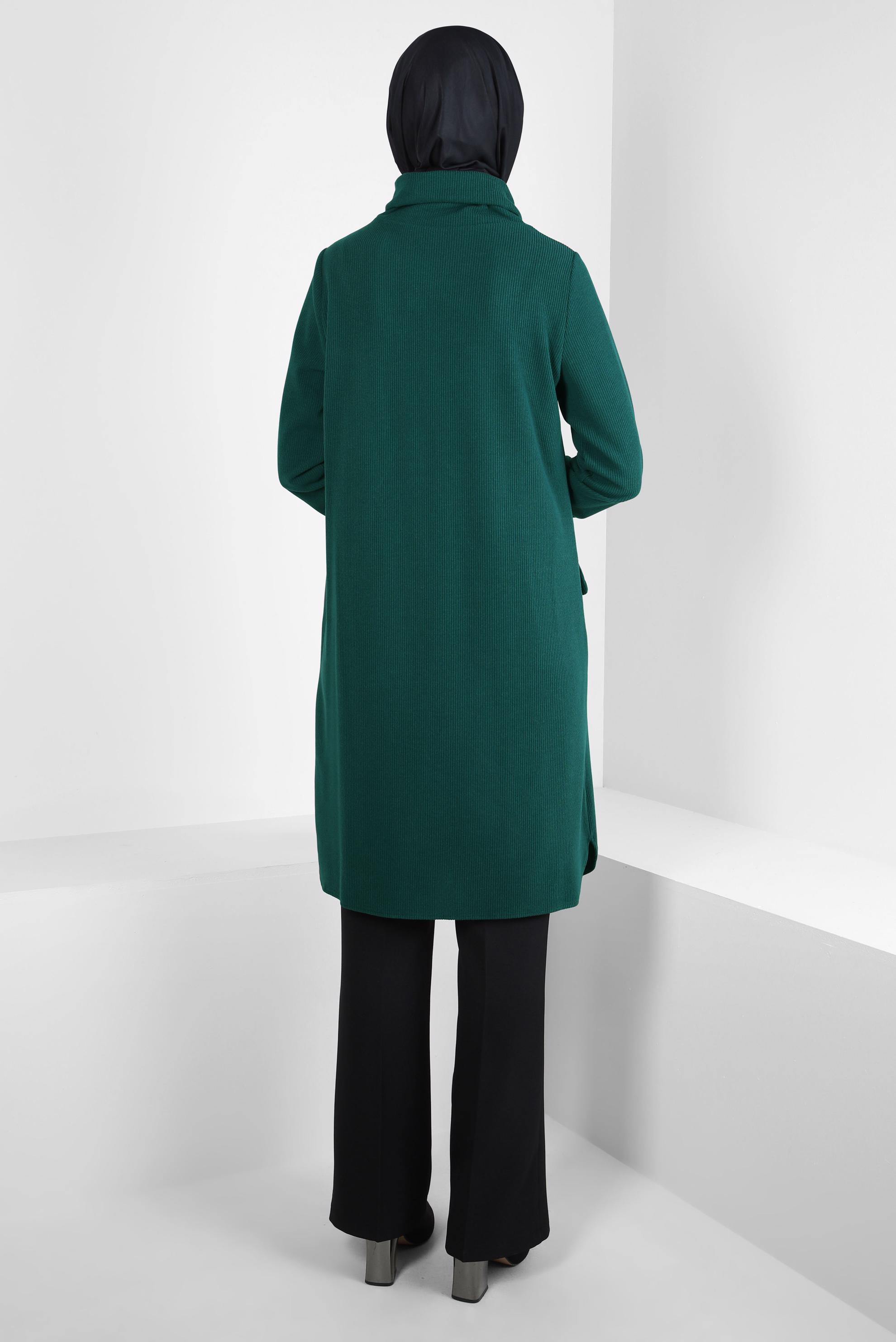 Tesettür giyim MAVİ BOĞAZLI YAKA TUNİK 44318