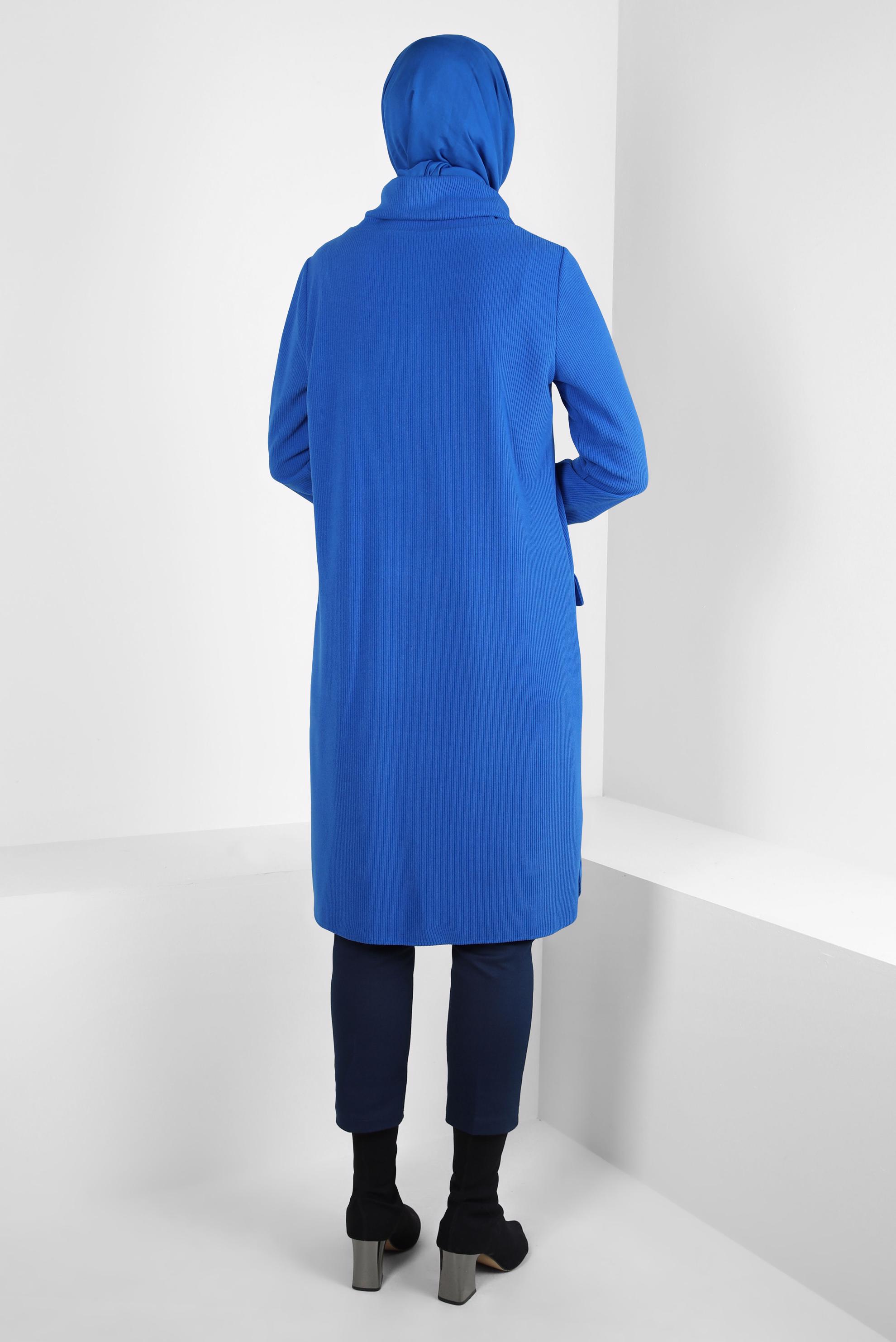 Tesettür giyim LACİVERT BOĞAZLI YAKA TUNİK 44318