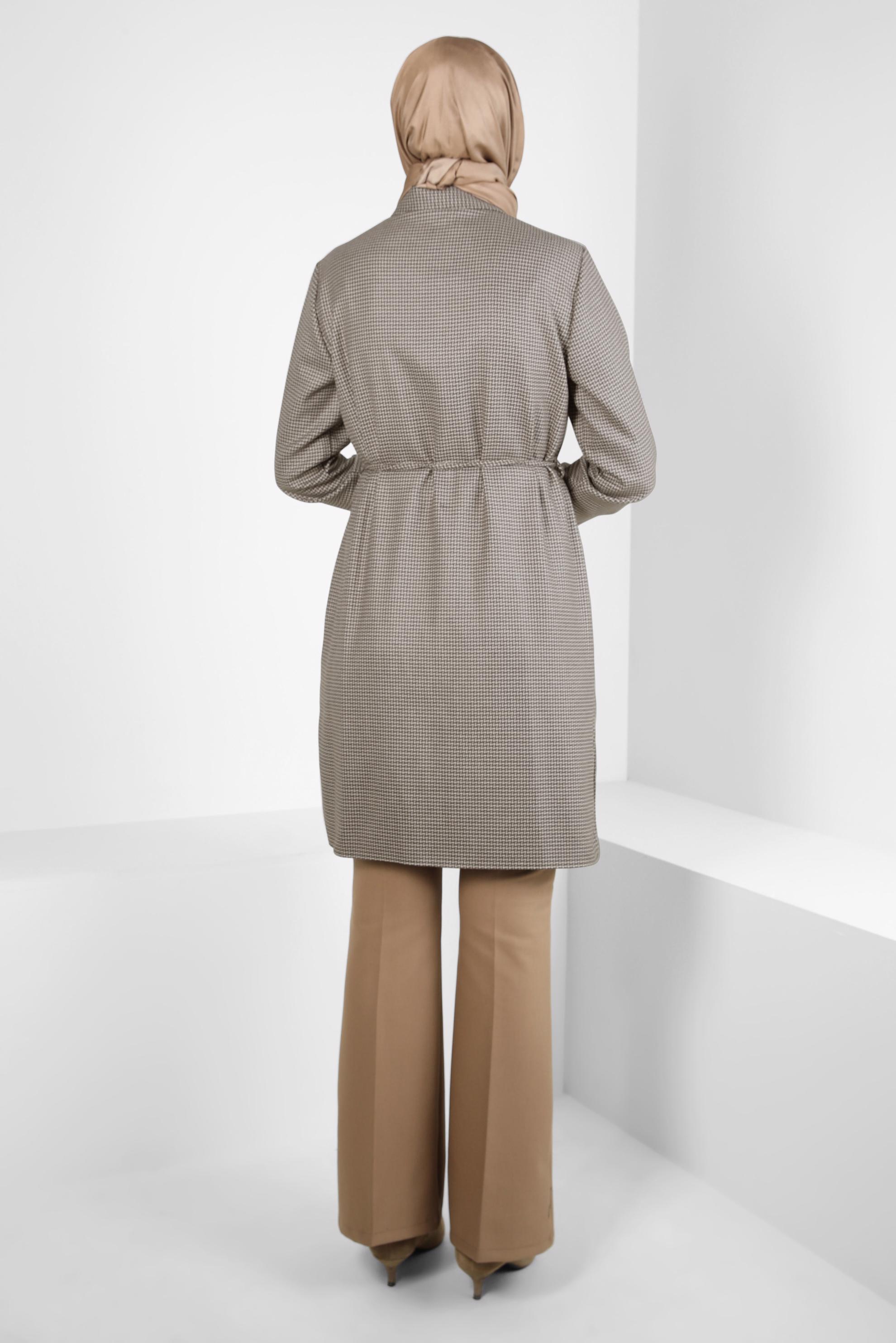 Tesettür giyim KAHVE İP DETAYLI TUNİK 44319