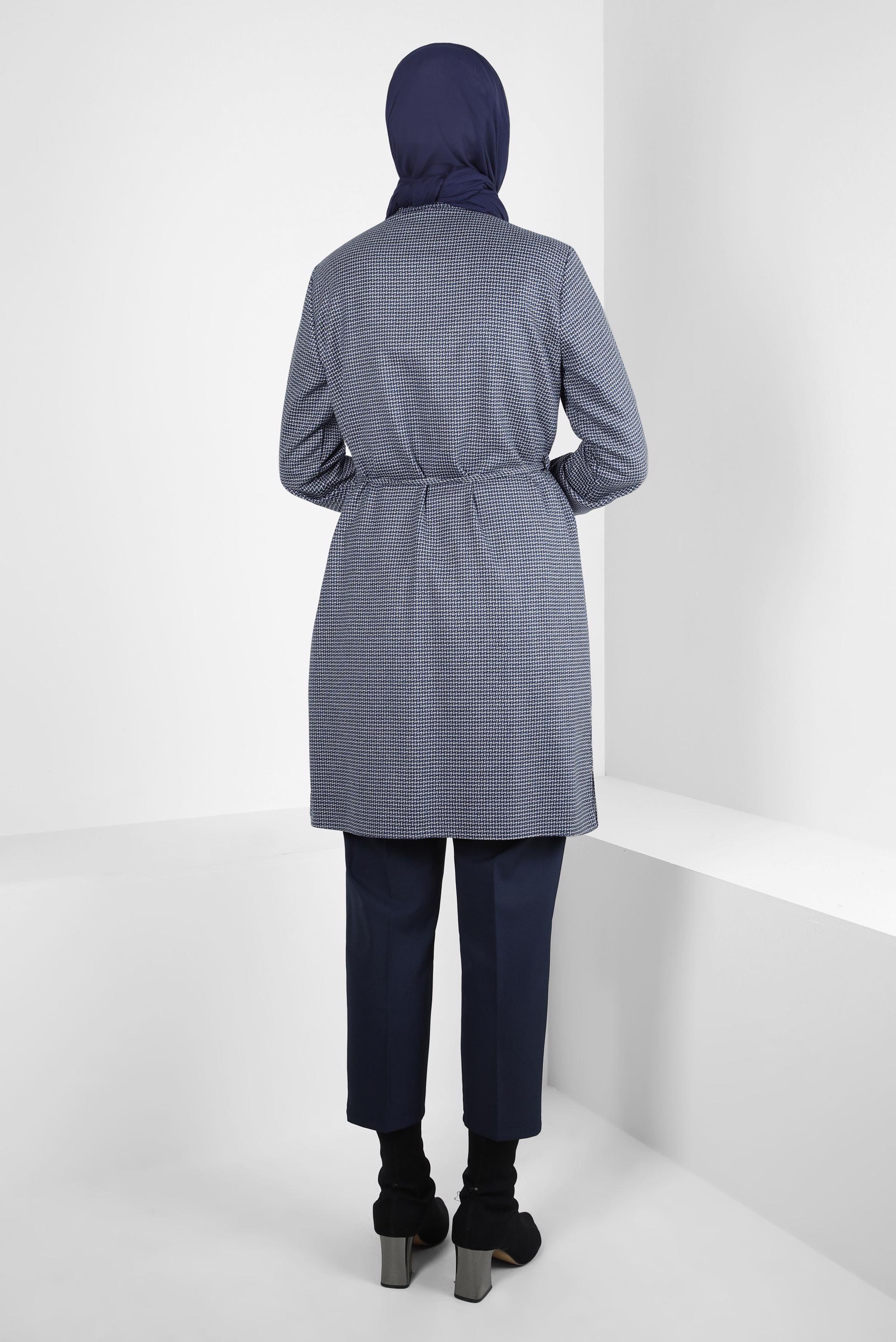 Tesettür giyim LACİVERT İP DETAYLI TUNİK 44319