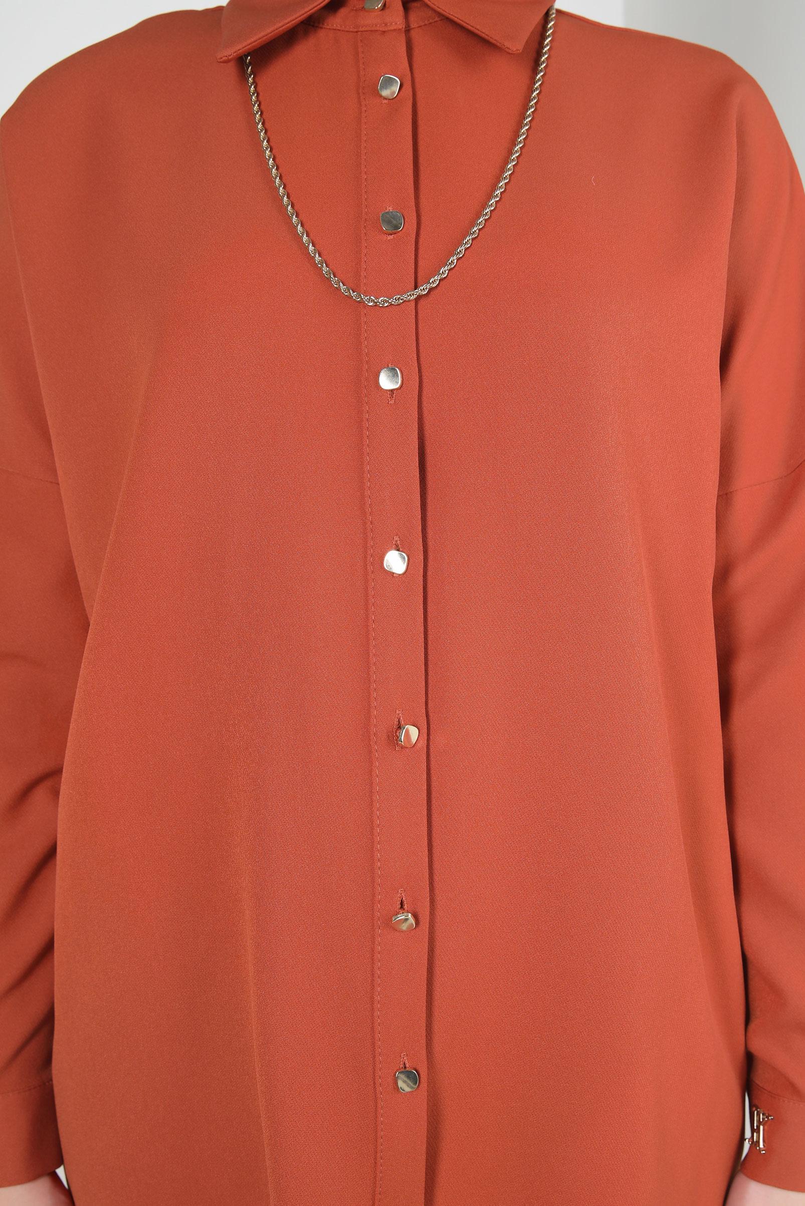 Tesettür giyim TURUNCU GÖMLEK TUNİK 44320