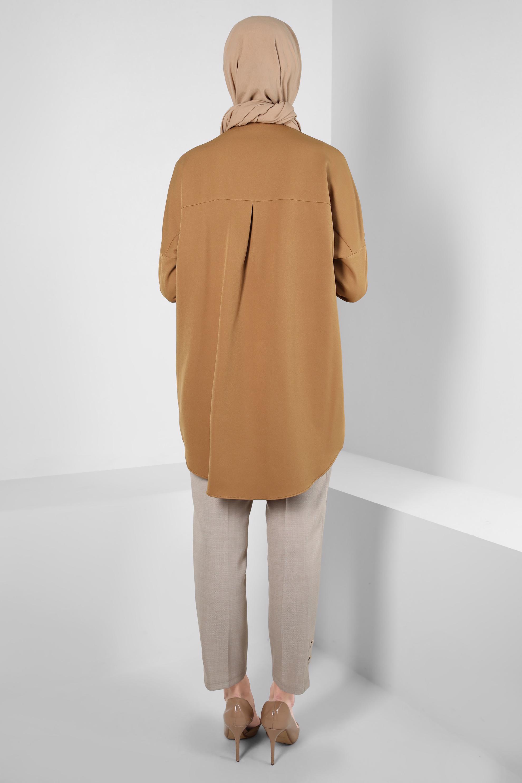 Tesettür giyim SARI GÖMLEK TUNİK 44320