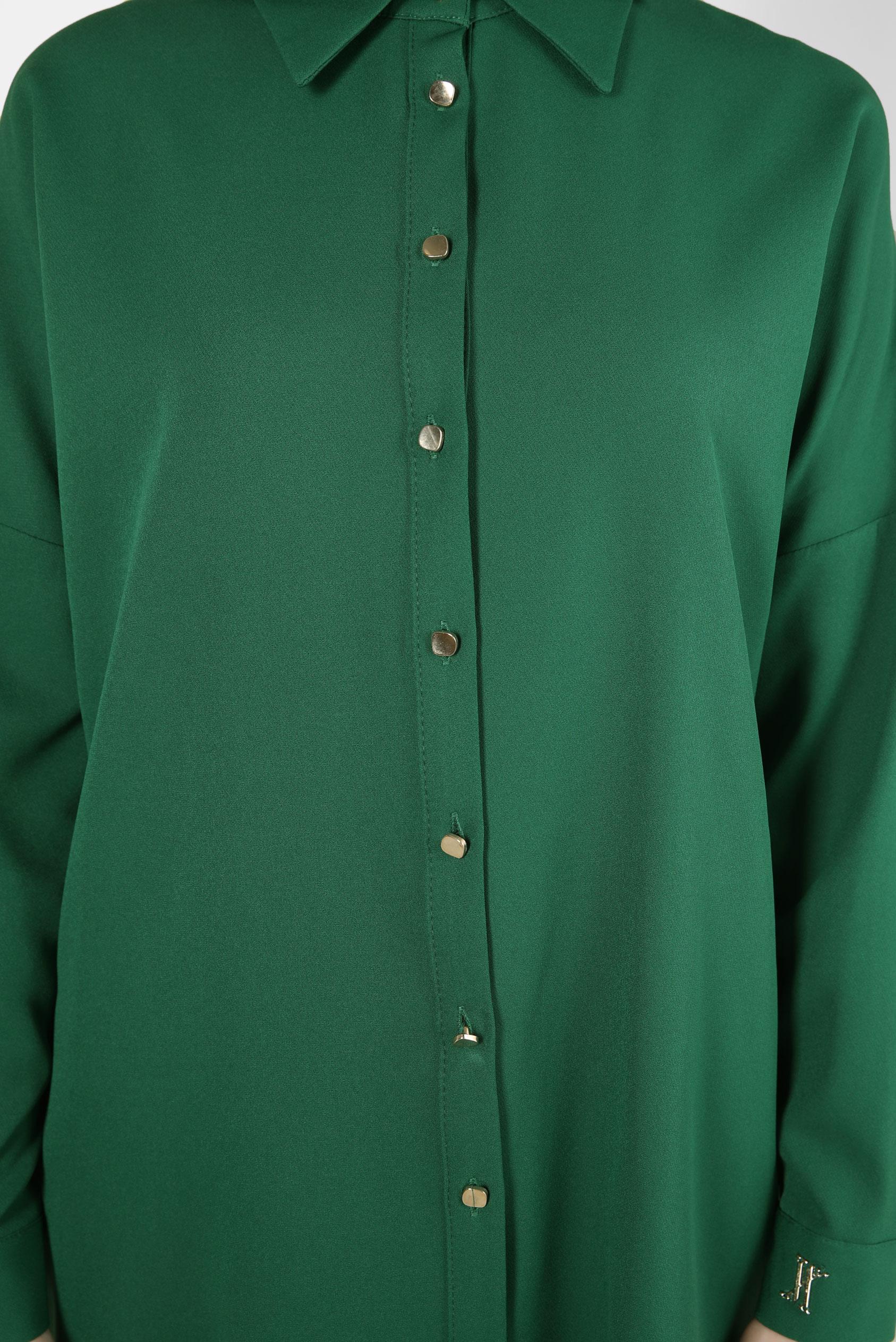 Tesettür giyim YEŞİL GÖMLEK TUNİK 44320