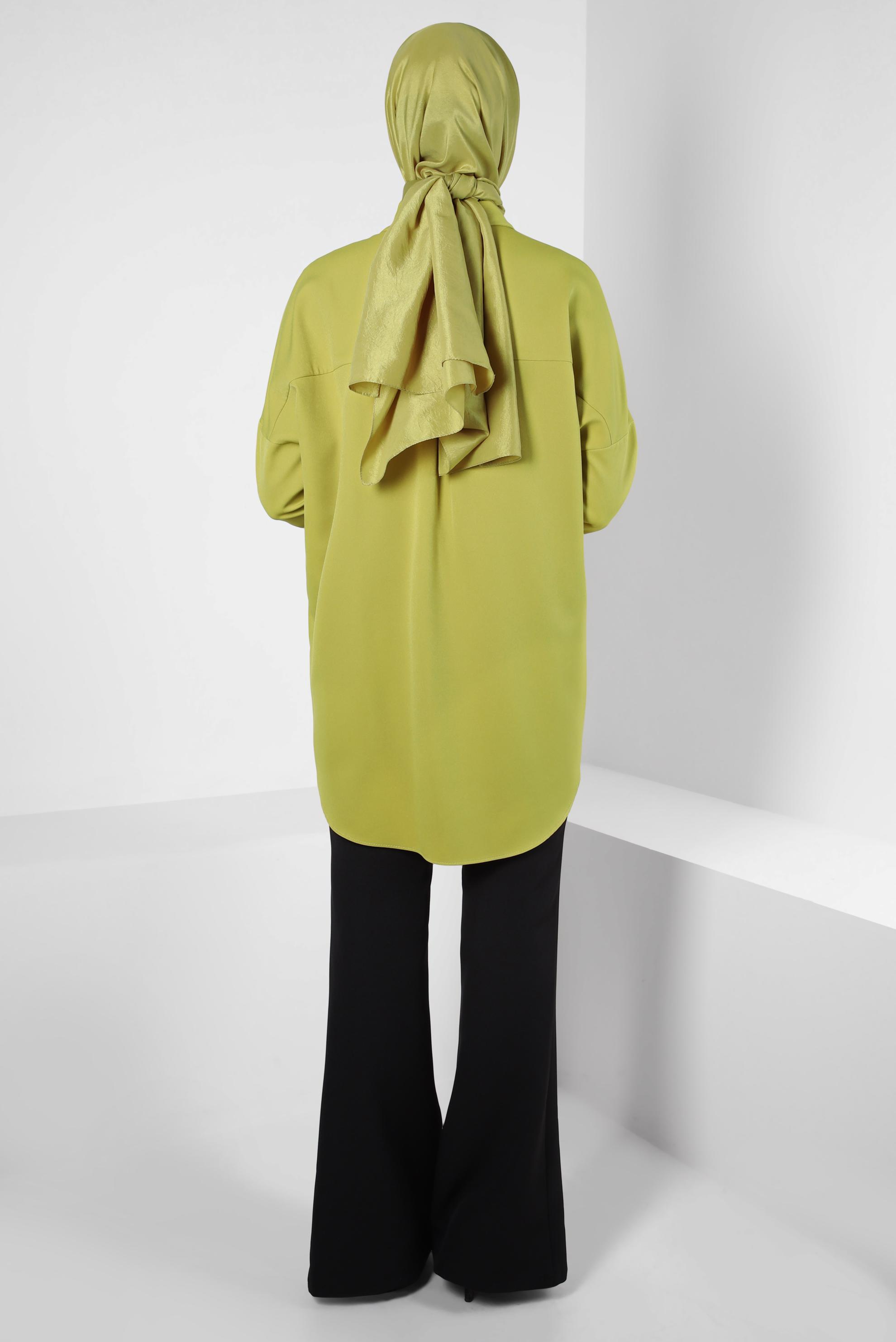 Tesettür giyim YEŞİL GÖMLEK TUNİK 44320