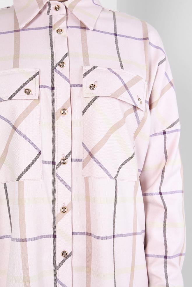 Hijab clothing POWDER CHECKED SHIRT TUNIC 44321 - ALVİNA