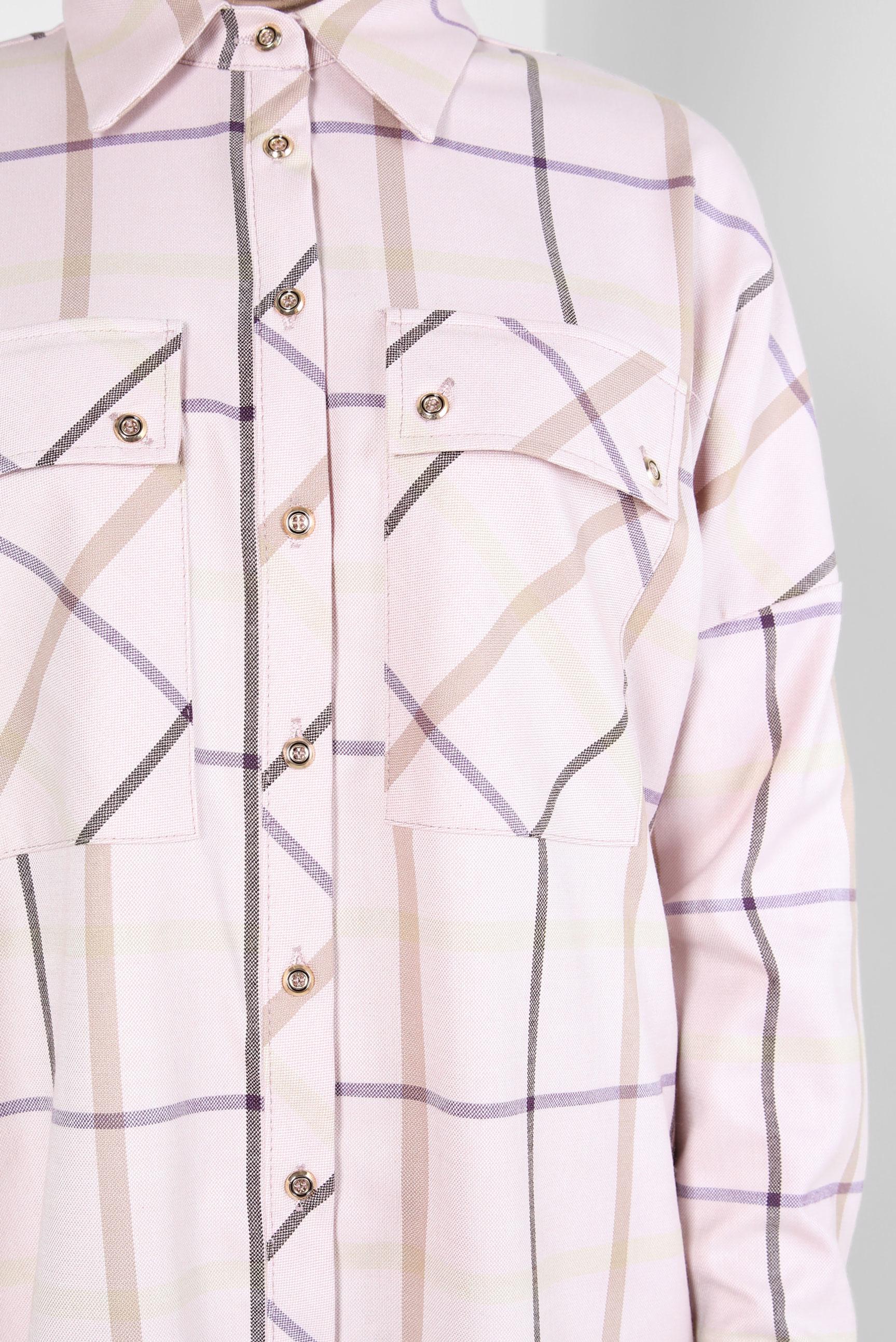 Tesettür giyim PUDRA KARELİ GÖMLEK TUNİK 44321