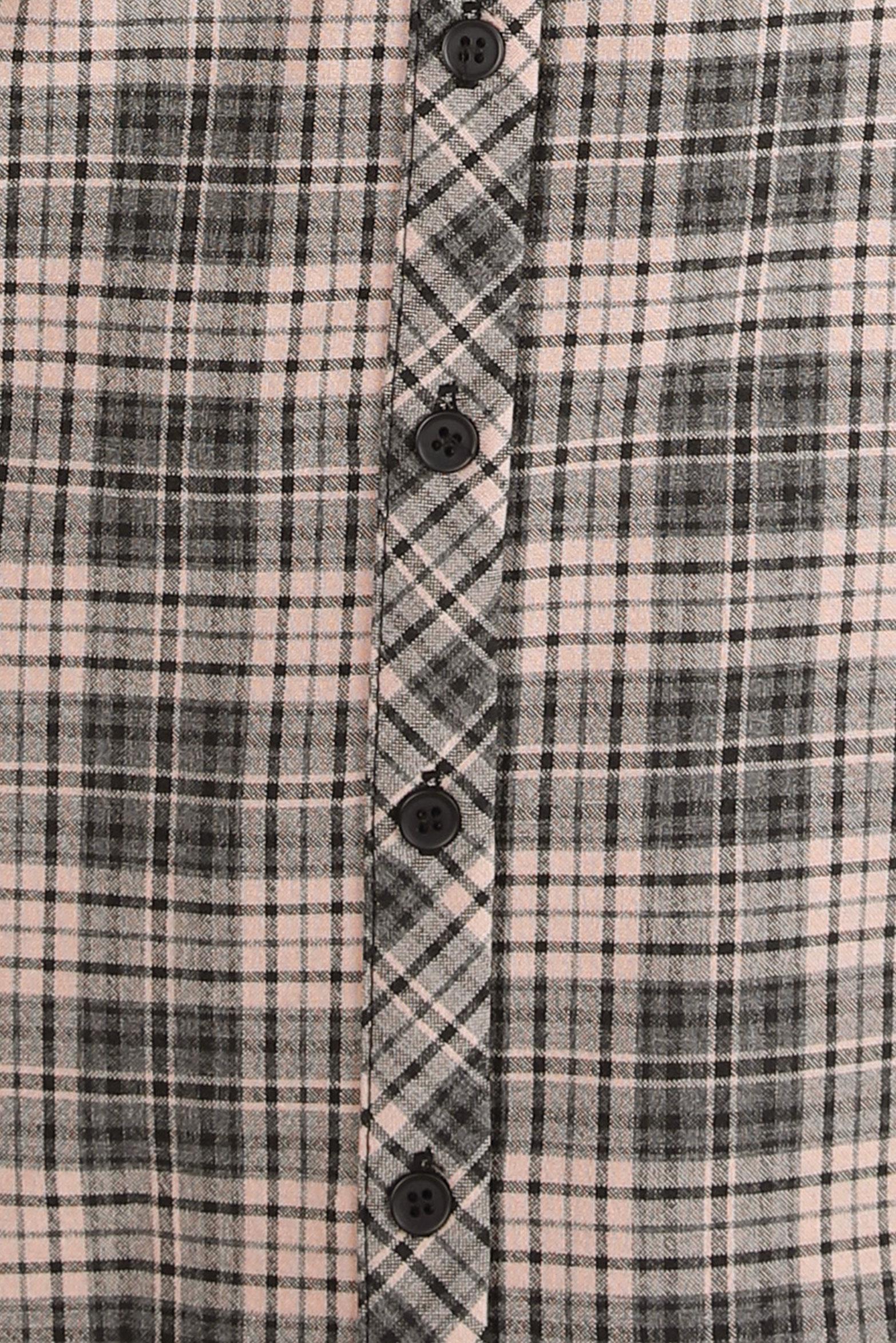 Tesettür giyim KAHVE EKOSE DESENLİ TUNİK 44324