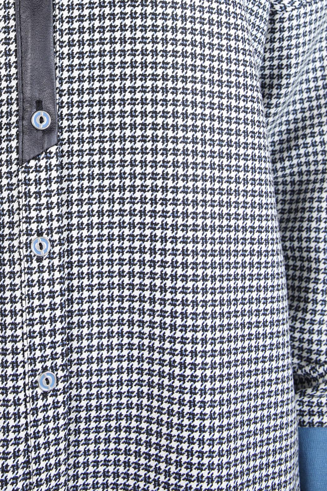 Tesettür giyim MAVİ KAZAYAĞI DESENLİ GÖMLEK TUNİK 44325