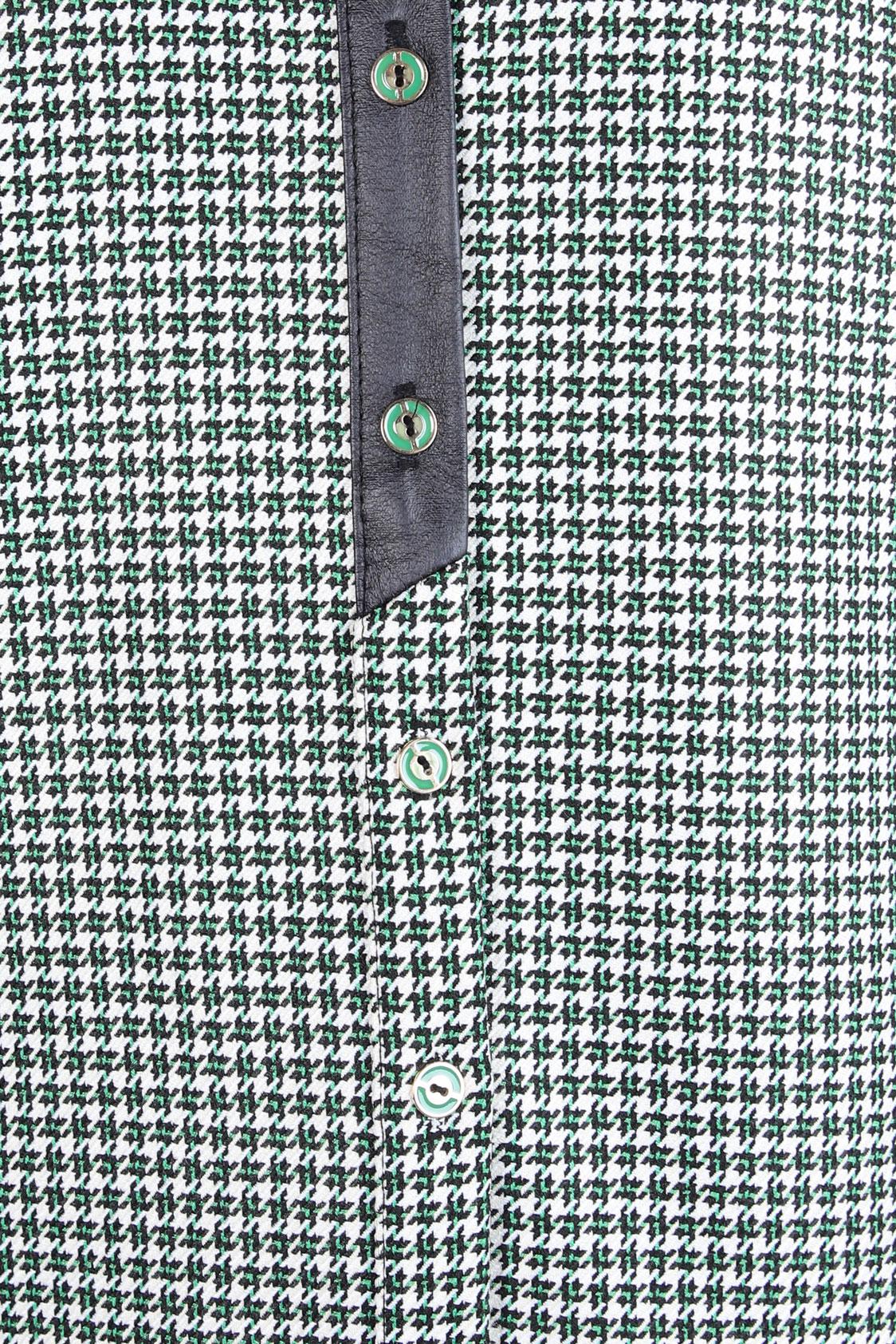 Tesettür giyim YEŞİL KAZAYAĞI DESENLİ GÖMLEK TUNİK 44325