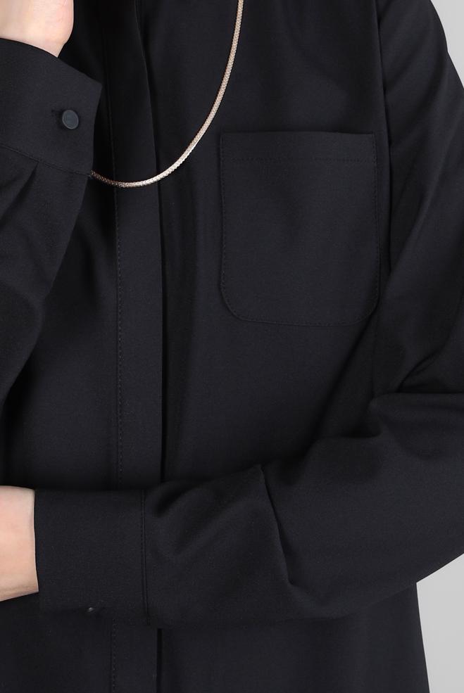 Hijab clothing BLACK TUNIC WITH SHIRT COLLAR 44344 - ALVİNA