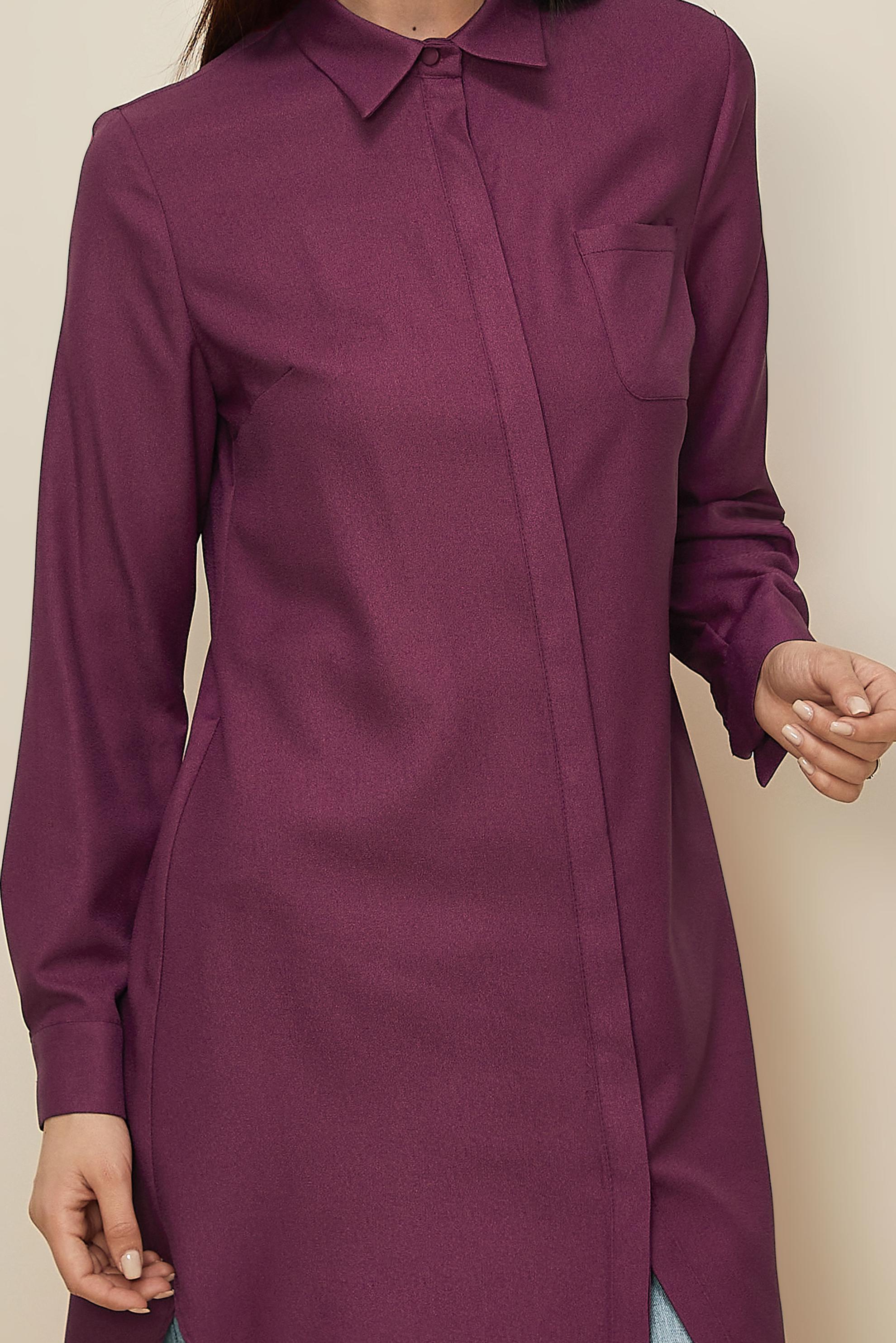 Vêtements hijab FUCHSIA TUNIQUE À COL CHEMISE 44344