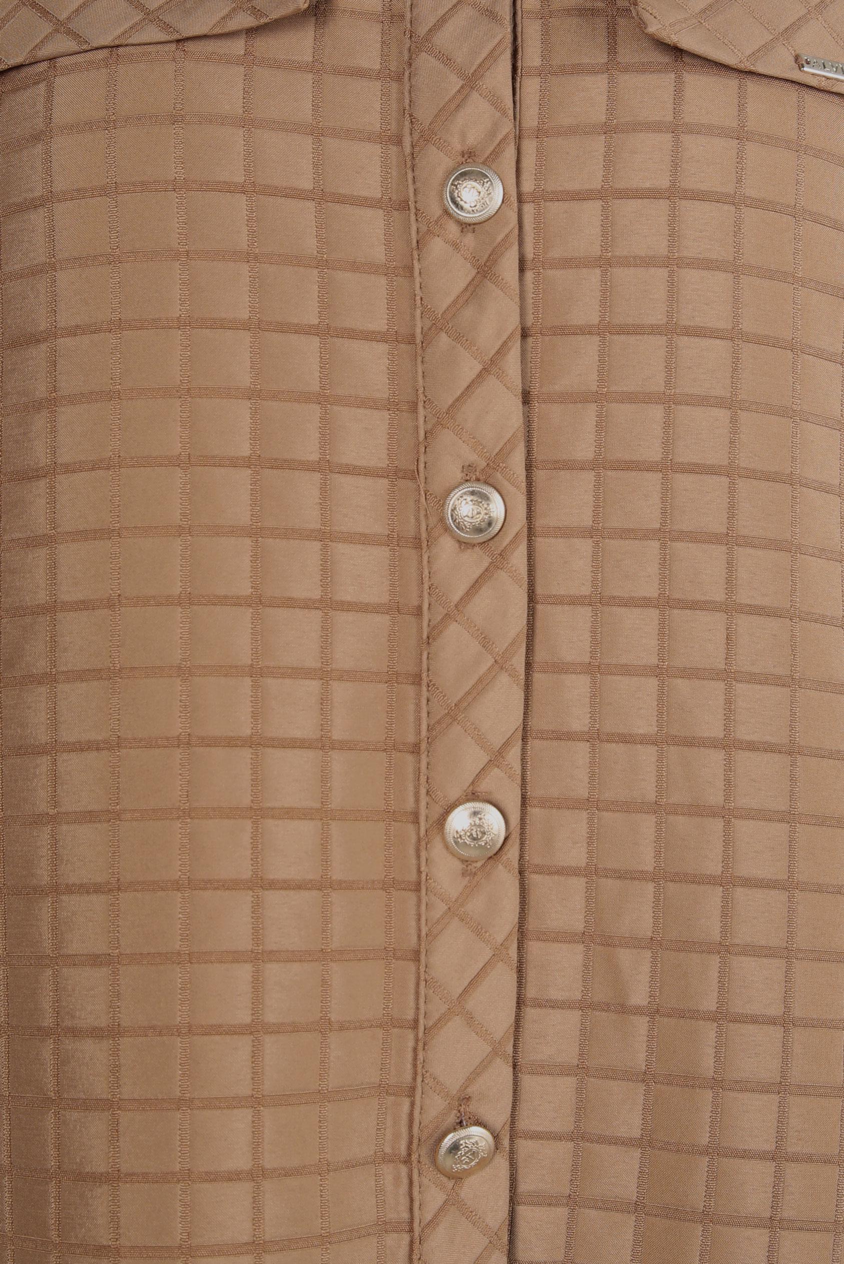 Tesettür giyim KAHVE KARE DESENLİ TUNİK 44353