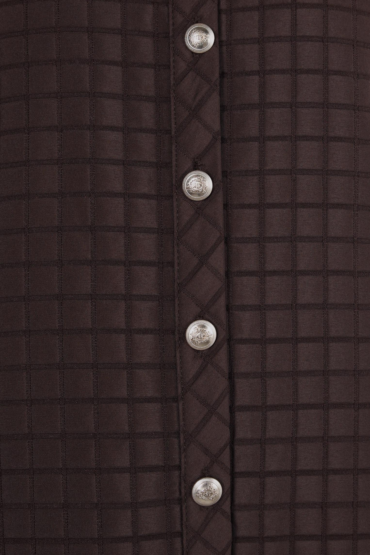 Tesettür giyim KAHVE KARE DESENLİ TUNİK 44353