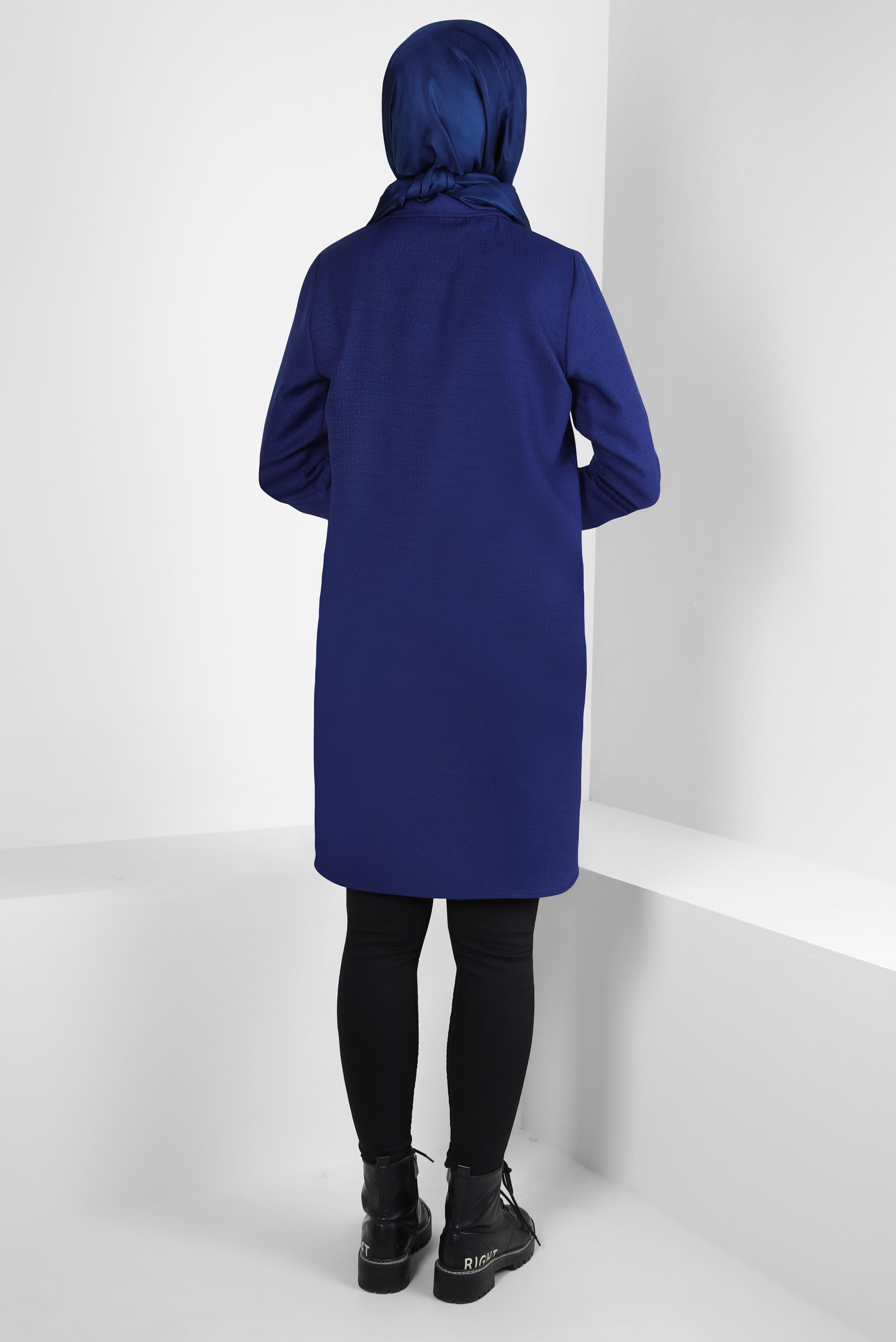 Tesettür giyim LACİVERT FERMUARLI TUNİK 44355