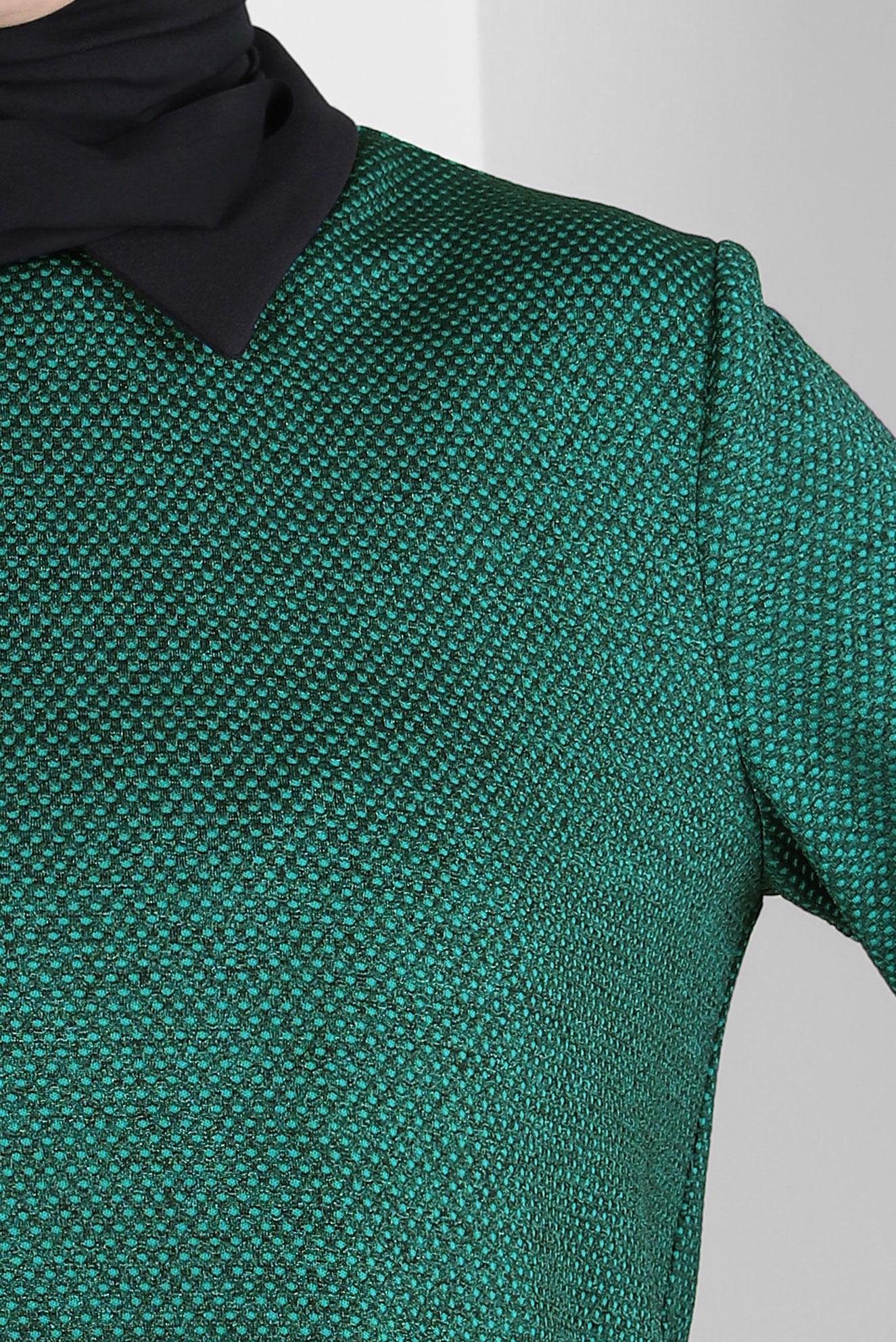 Tesettür giyim YEŞİL GÖMLEK GARNİLİ TUNİK 44357