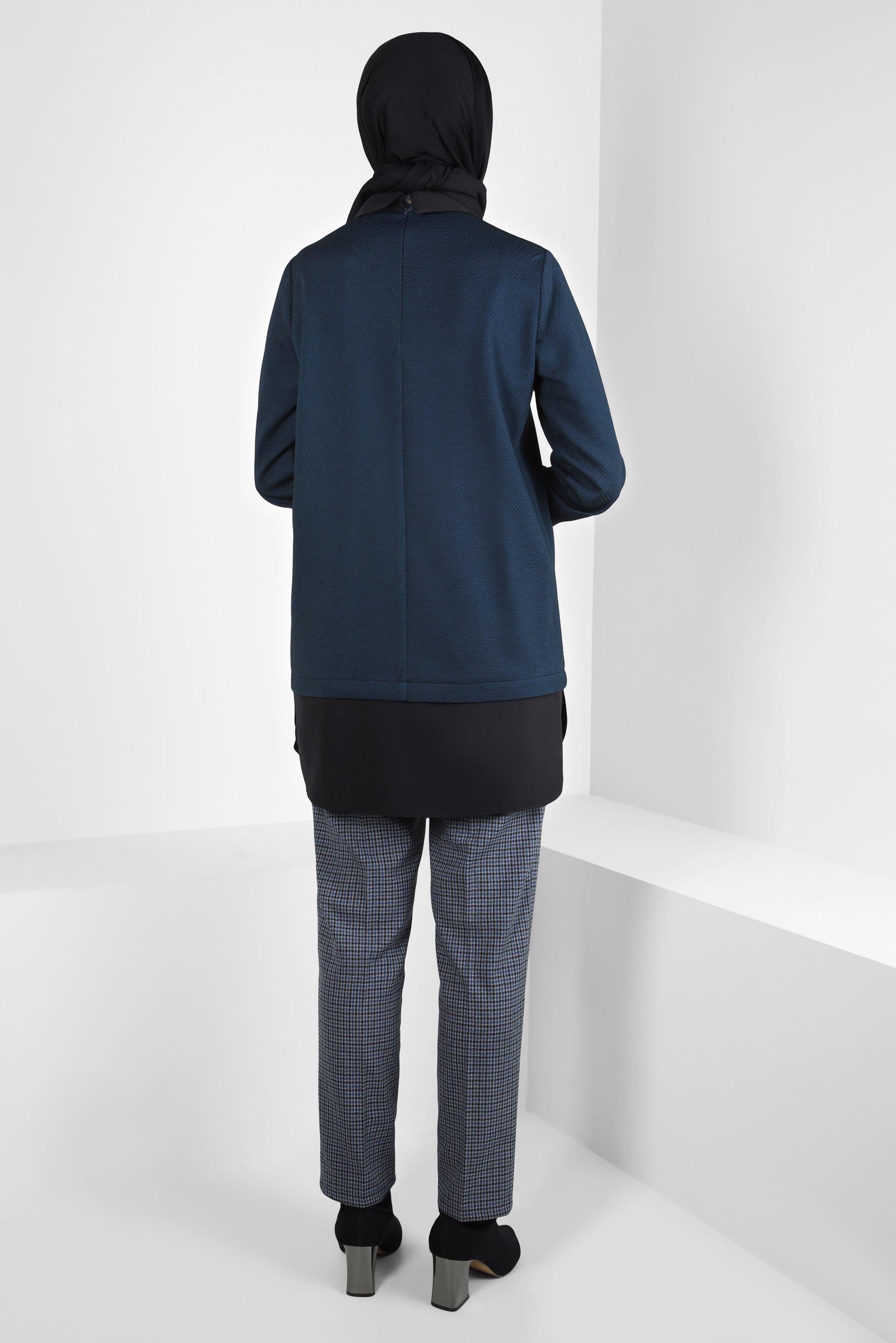 Vêtements hijab BLEU TUNIQUE COL CHEMISE 44357