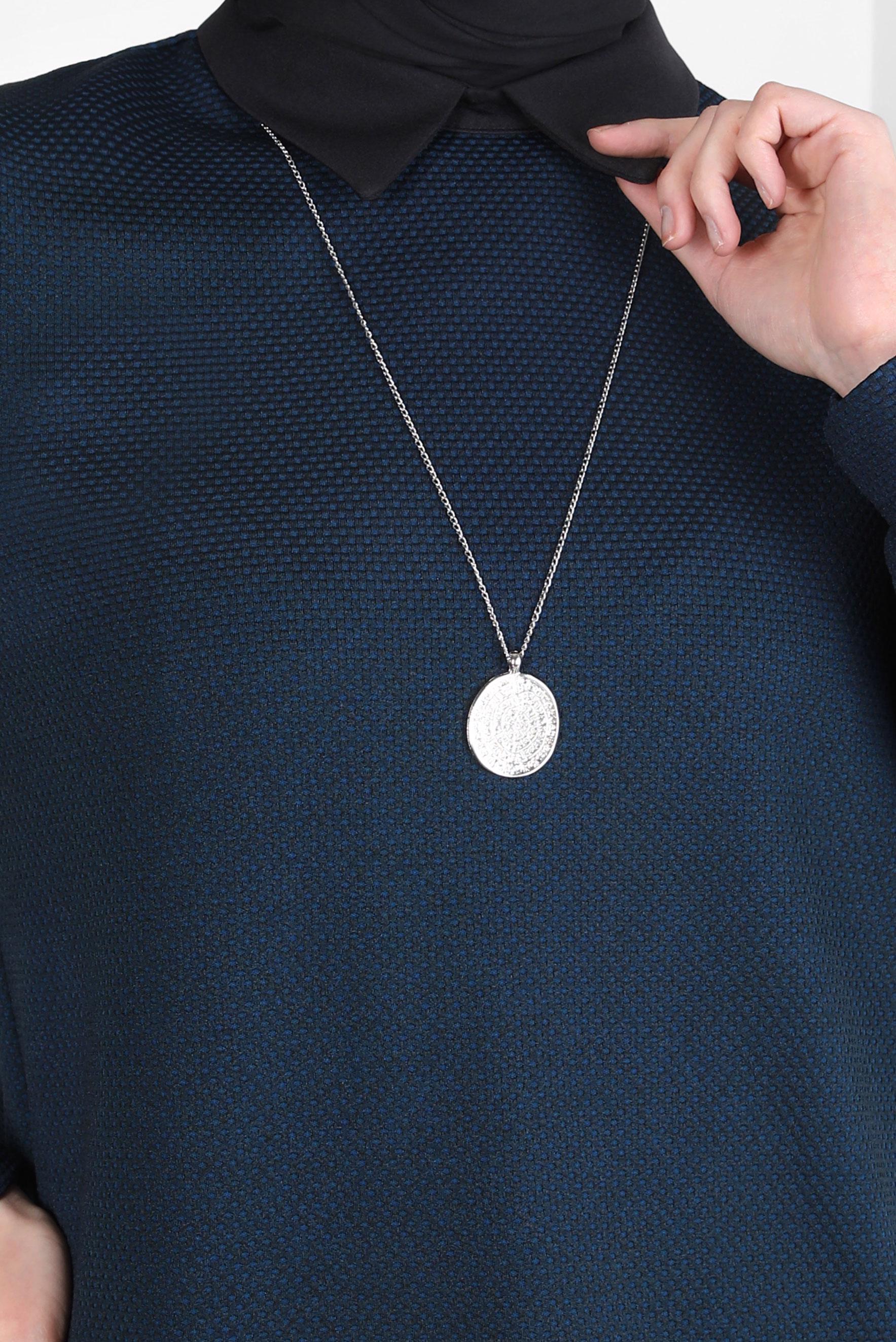 Vêtements hijab BLEU TUNIQUE COL CHEMISE 44357