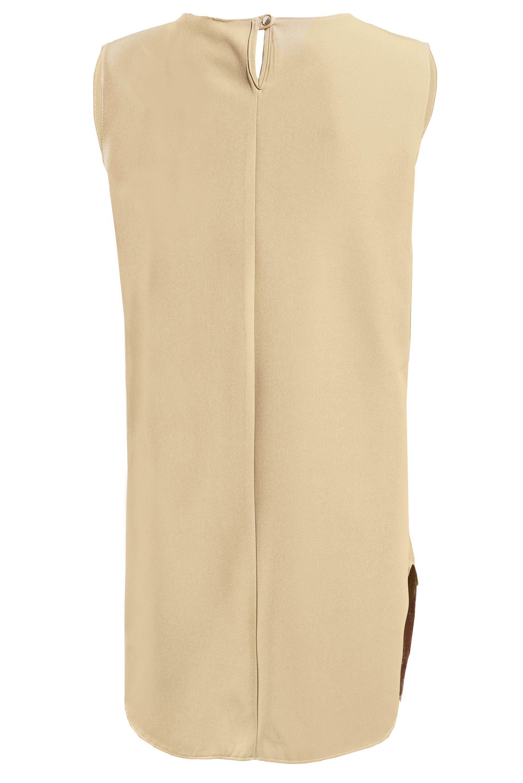 Tesettür giyim BEJ KOLSUZ İÇ TUNİK 4485