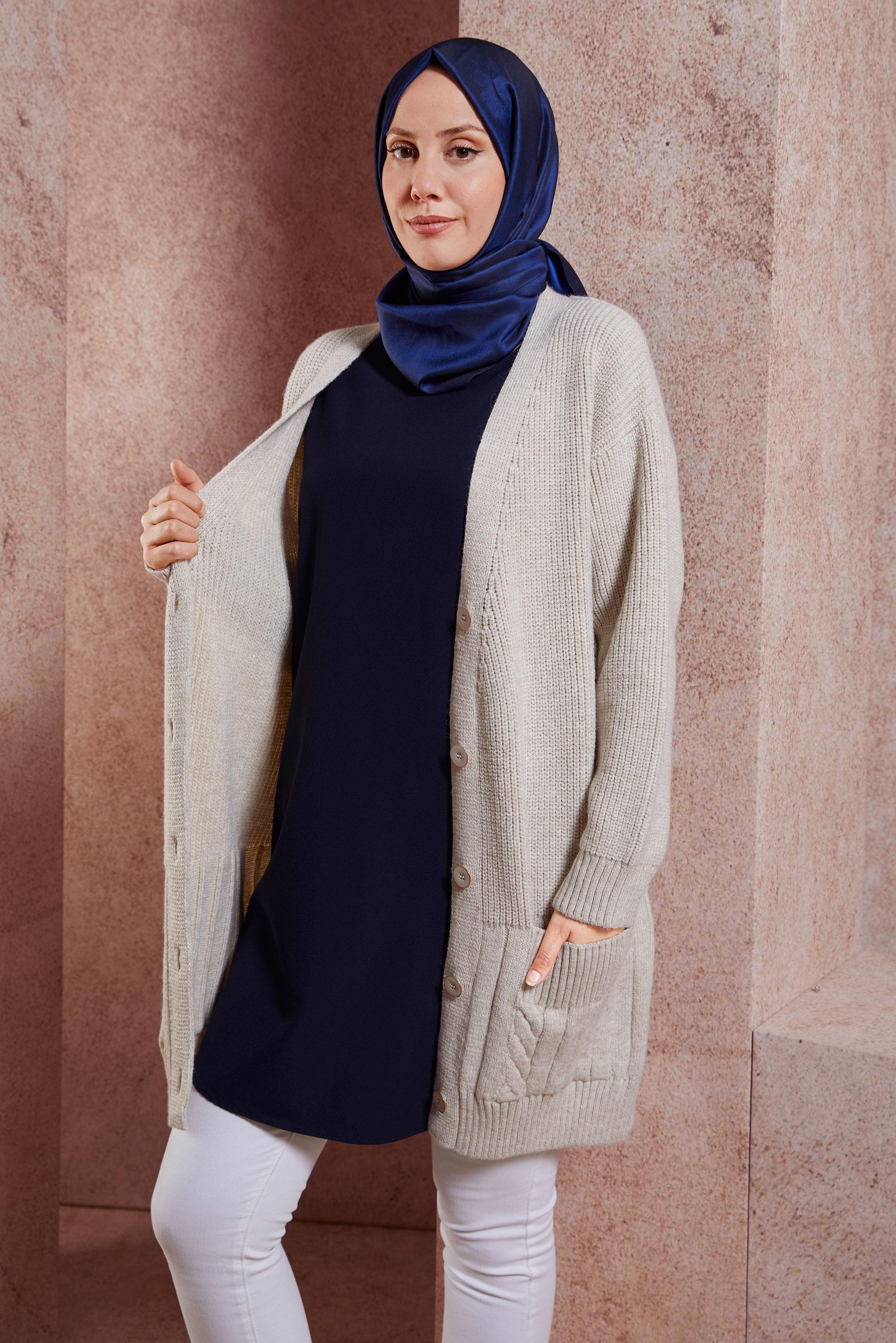 Tesettür giyim LACİVERT KOLSUZ İÇ TUNİK 4485