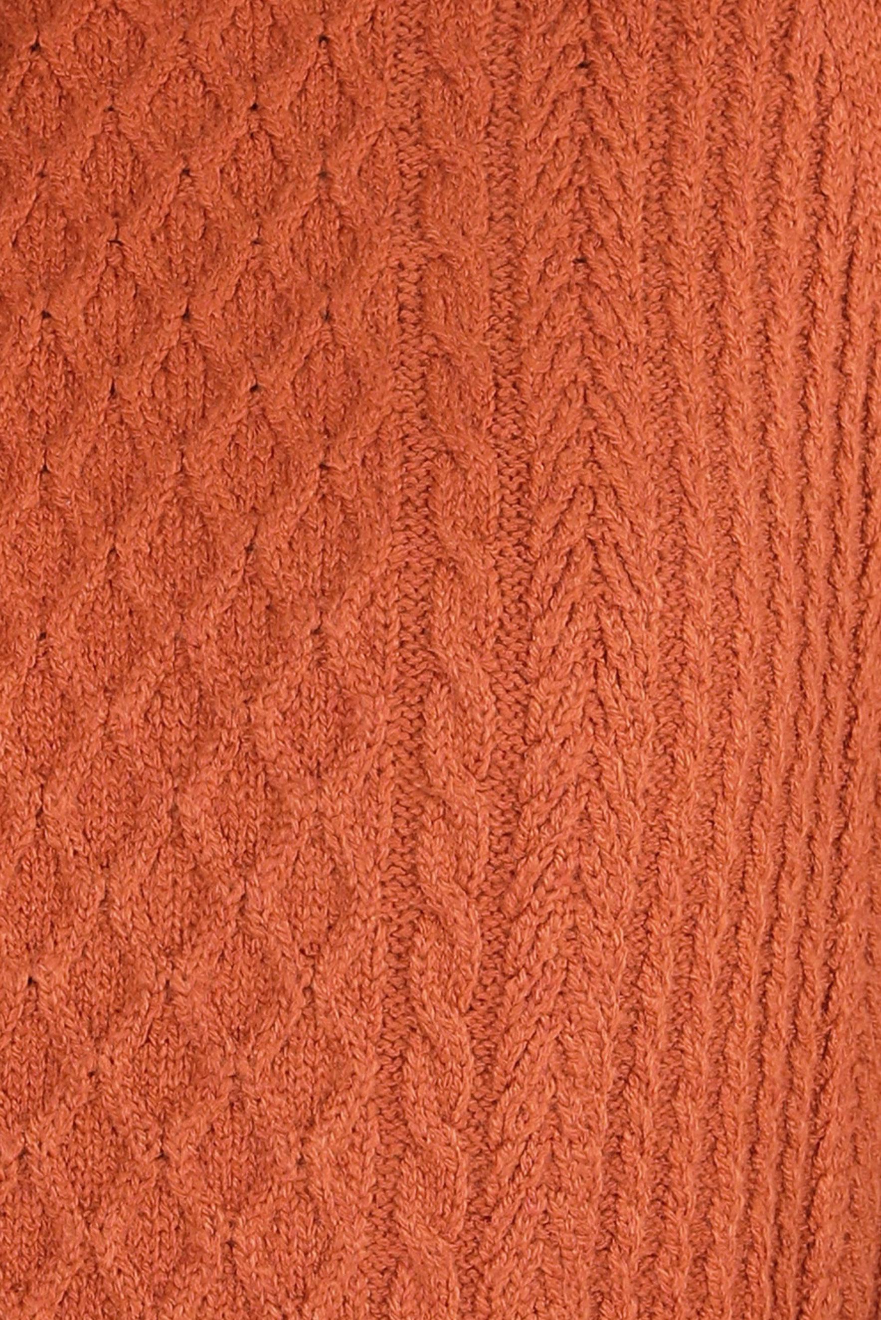 Tesettür giyim TURUNCU ÖRGÜ DESENLİ TRİKO TUNİK 44118