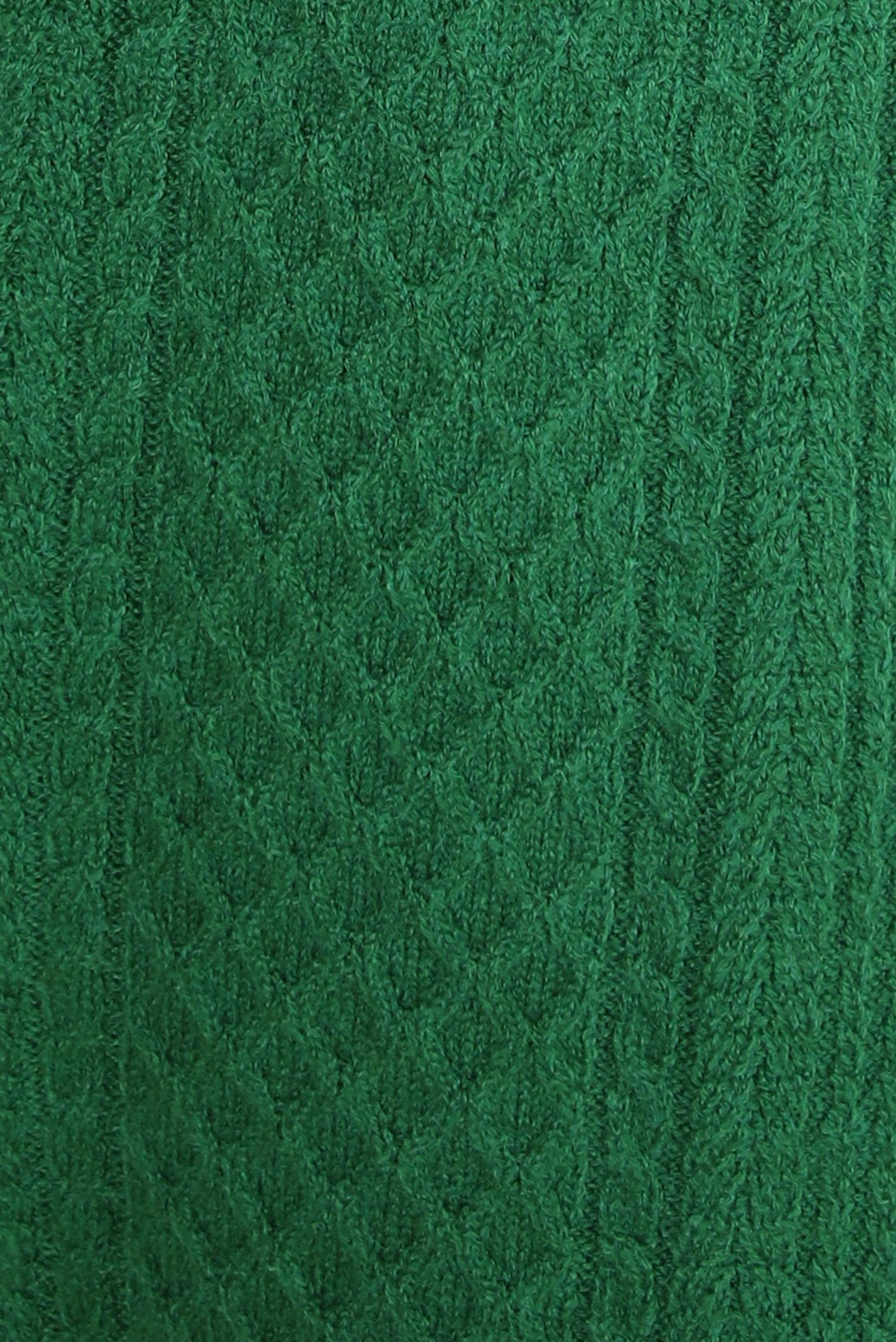 Tesettür giyim YEŞİL ÖRGÜ DESENLİ TRİKO TUNİK 44118