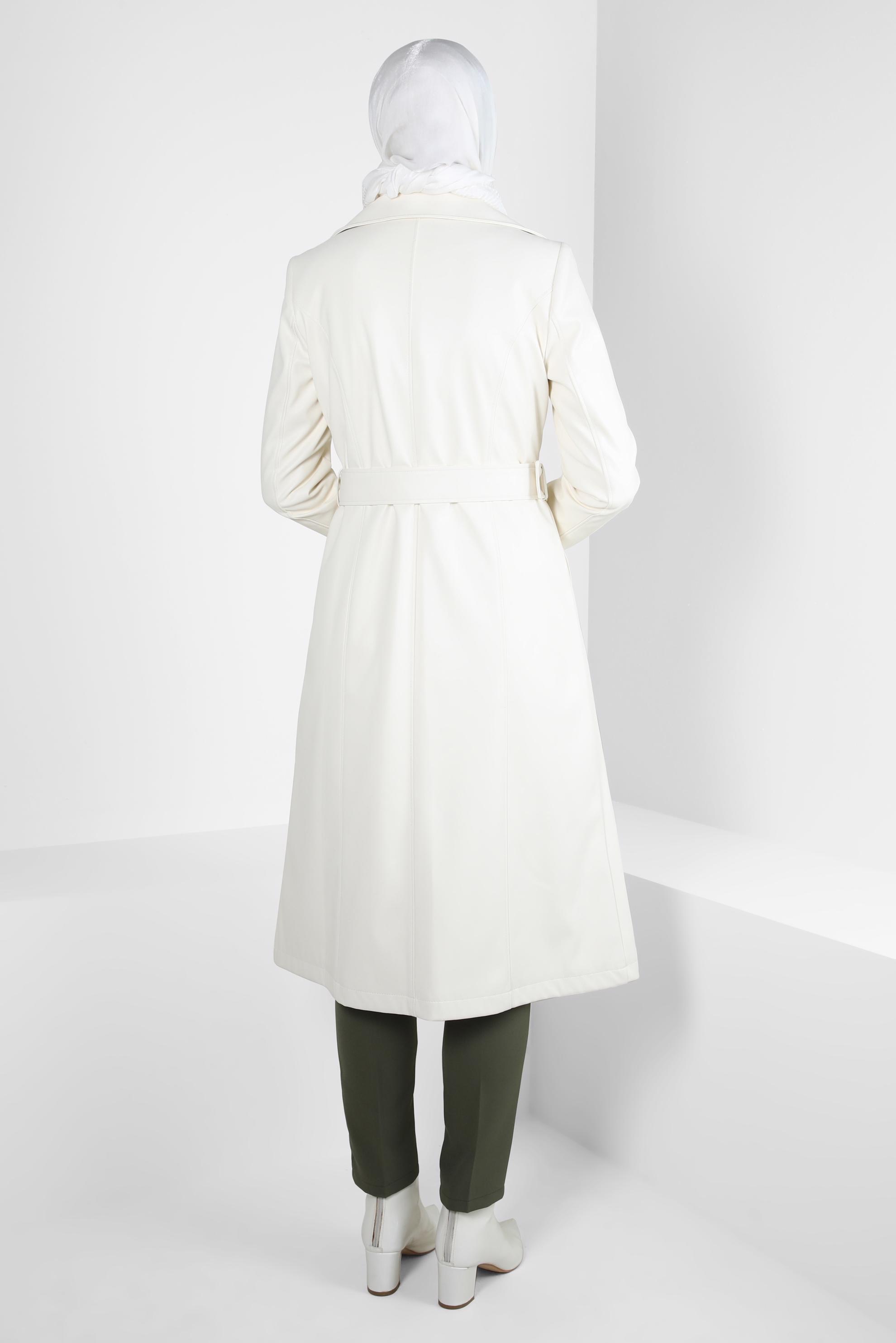 Vêtements hijab BLANC IMPERMÉABLE EN SIMILI CUIR 10692