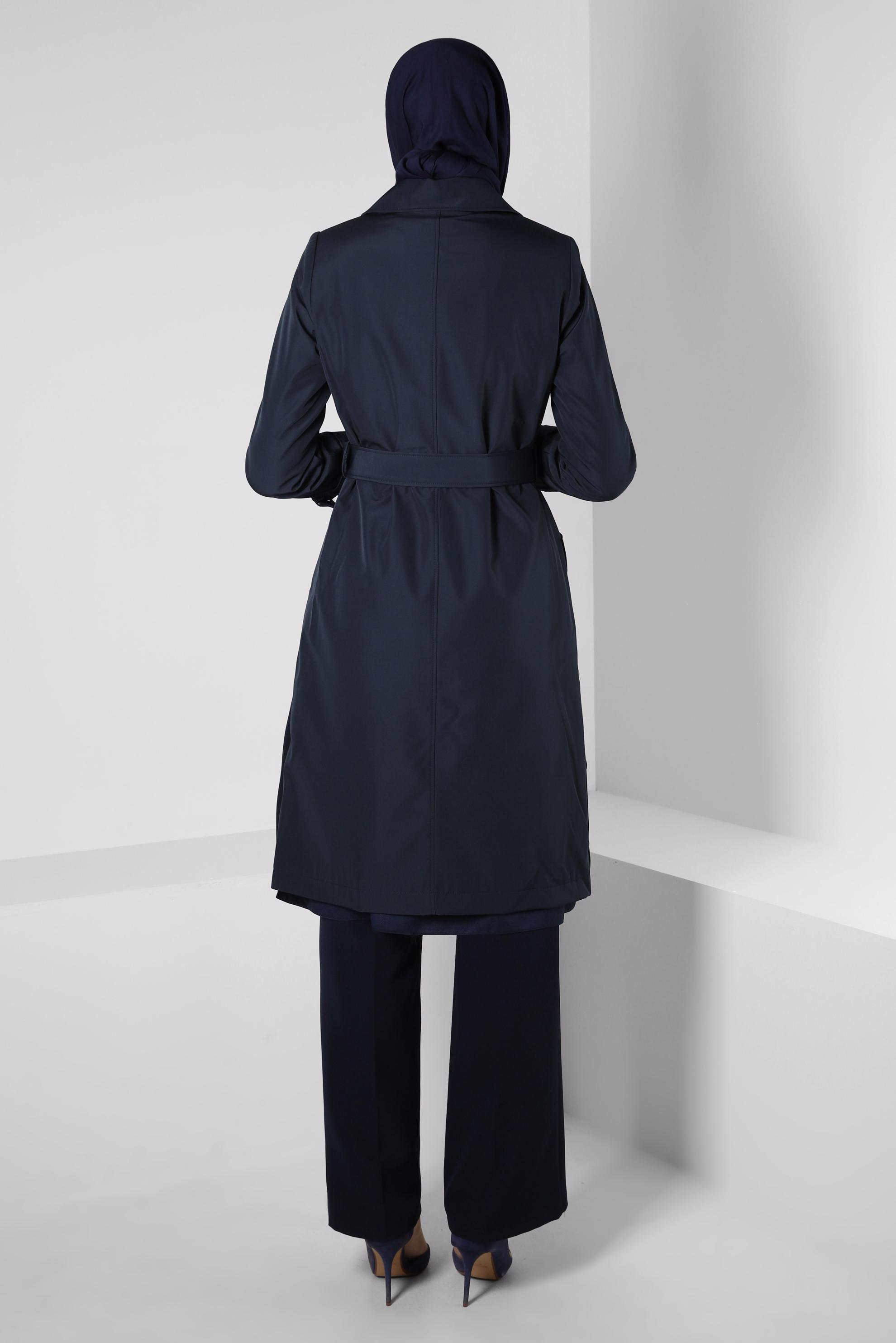 Vêtements hijab BLEU MARINE TRENCH CEINTURE CEINTURE 10801