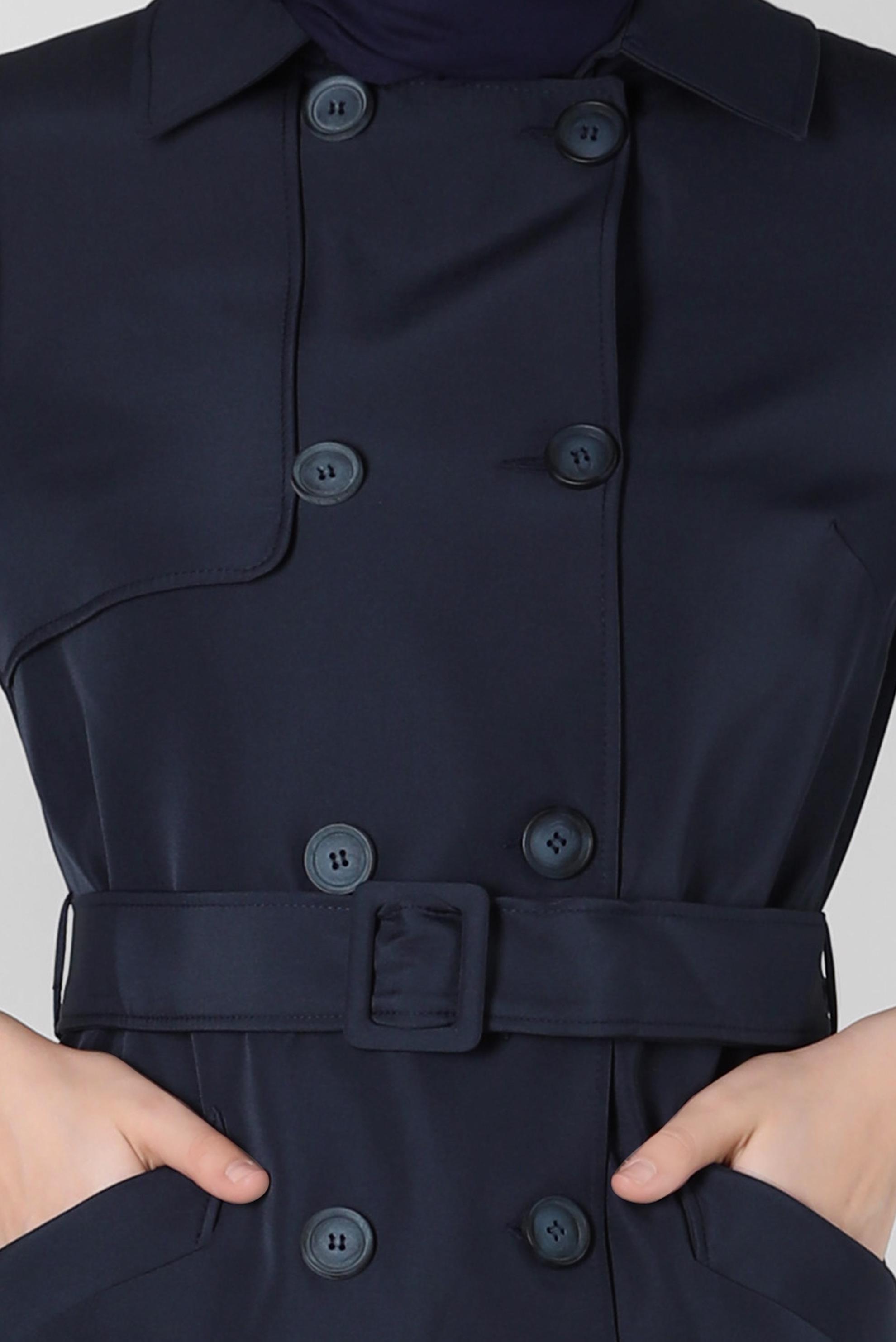 Vêtements hijab BLEU MARINE TRENCH CEINTURE CEINTURE 10801