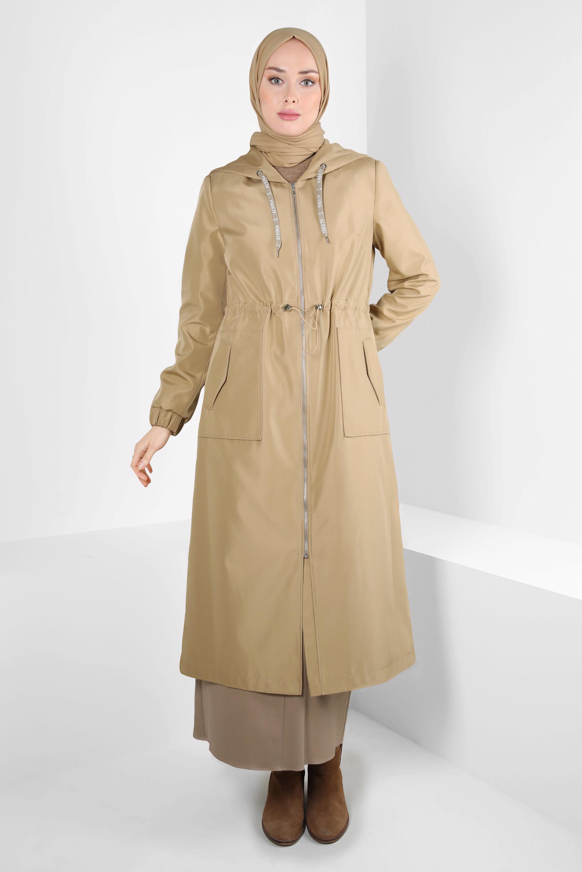Vêtements hijab BRUN TRENCH-COAT CEINTURÉ 10802