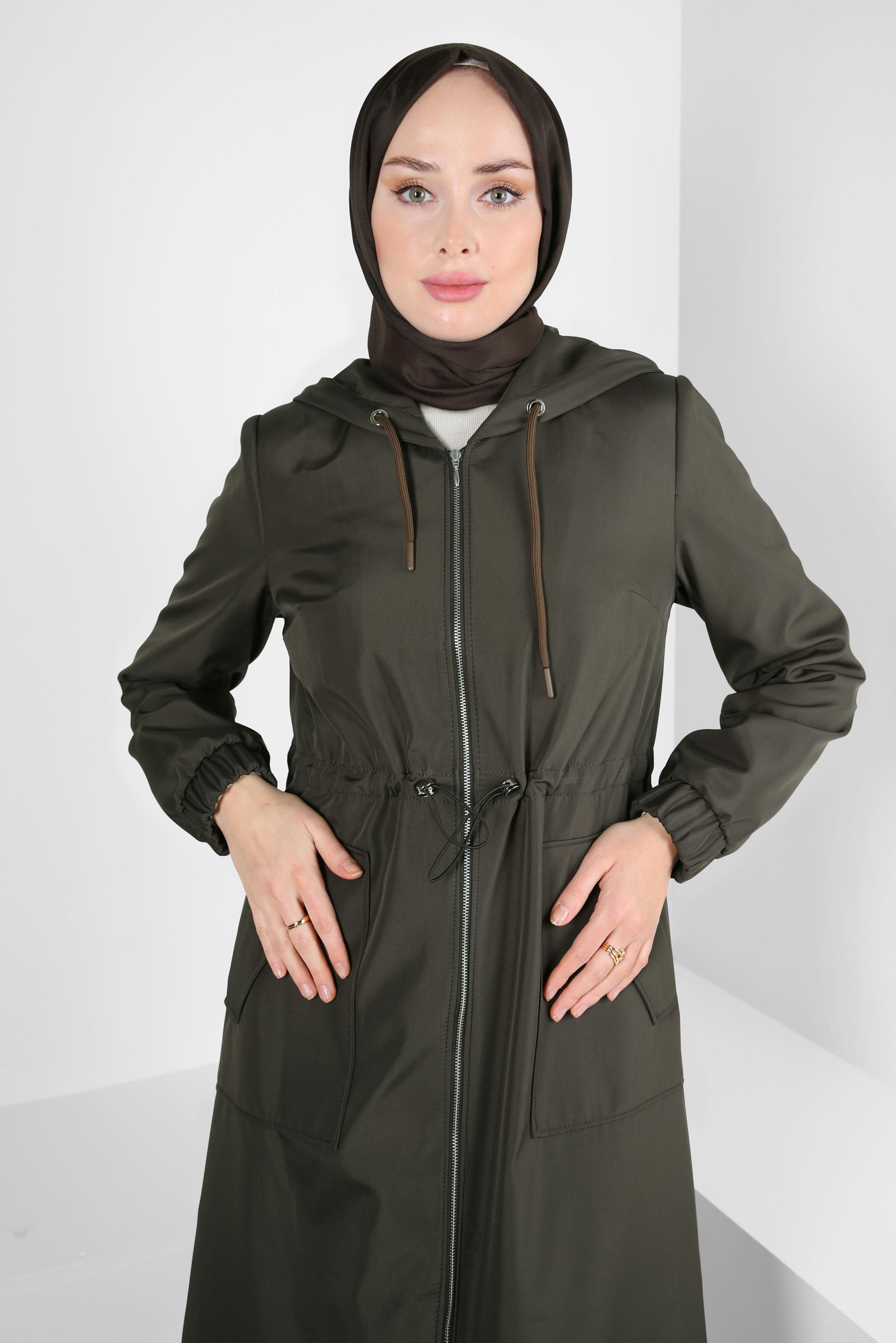 Vêtements hijab BRUN TRENCH-COAT CEINTURÉ 10802