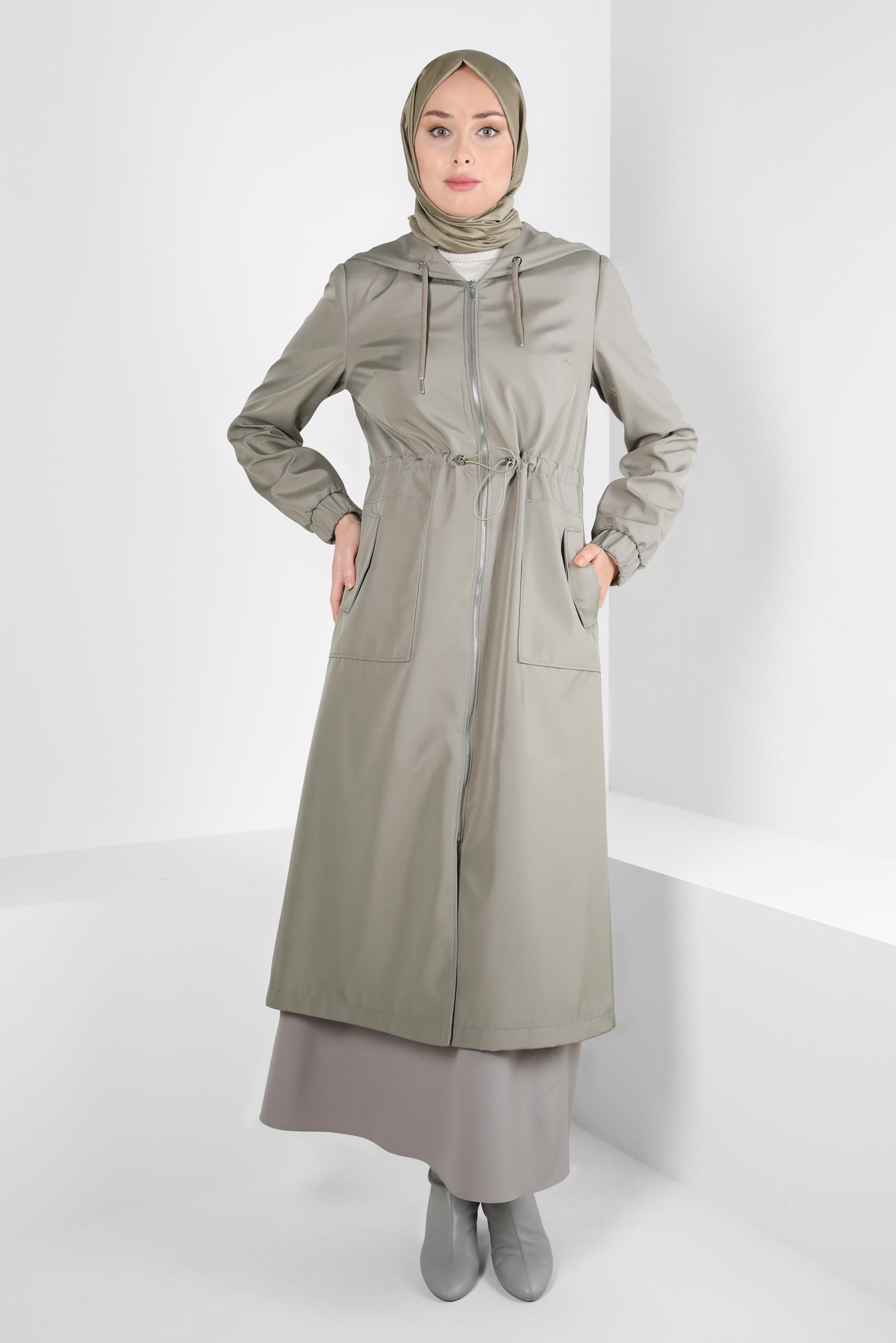 Vêtements hijab BRUN TRENCH-COAT CEINTURÉ 10802