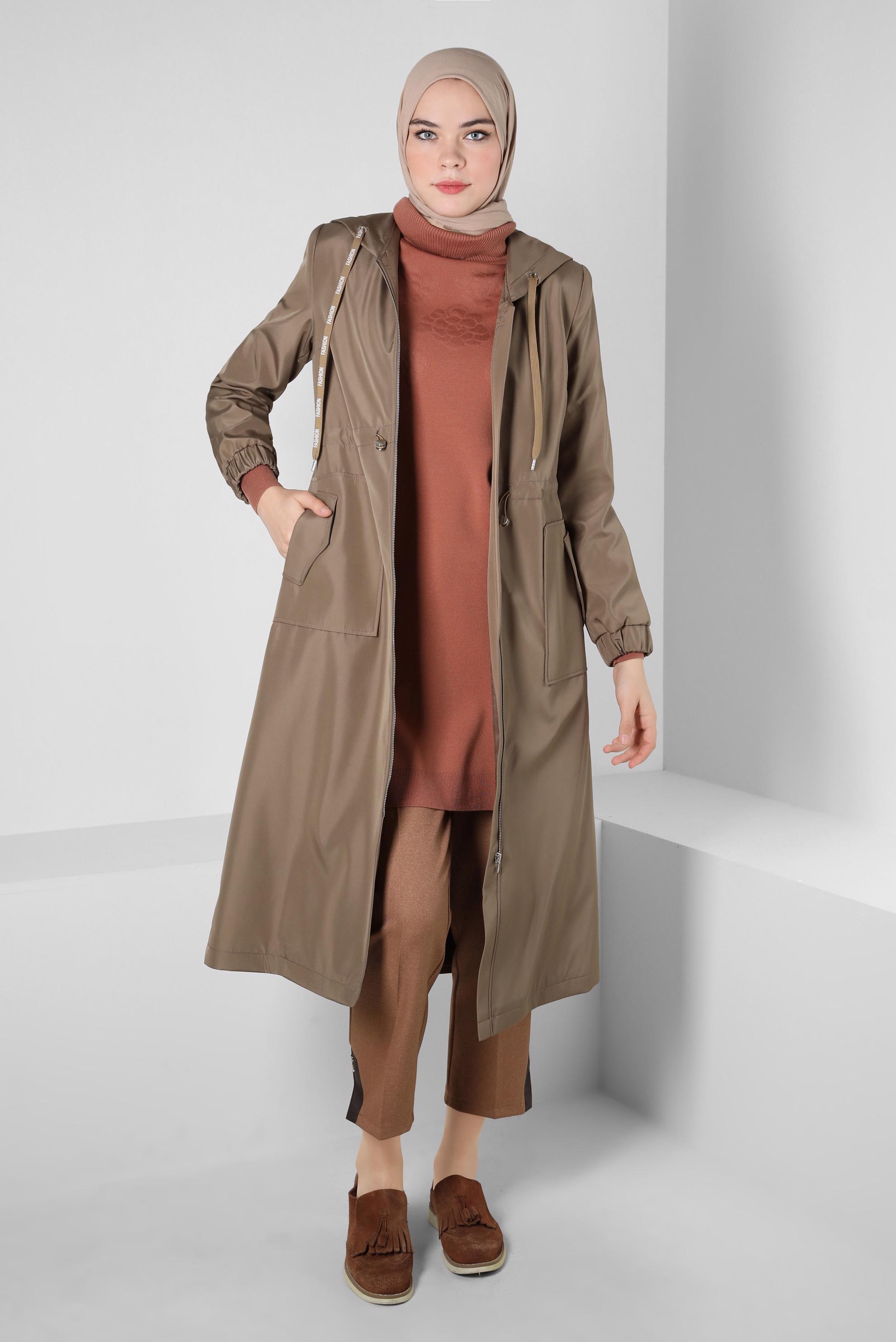 Vêtements hijab VISON TRENCH-COAT CEINTURÉ 10802