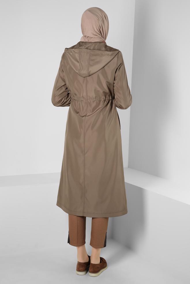 Hijab clothing MINK BELTED TRENCH COAT 10802 - ALVİNA