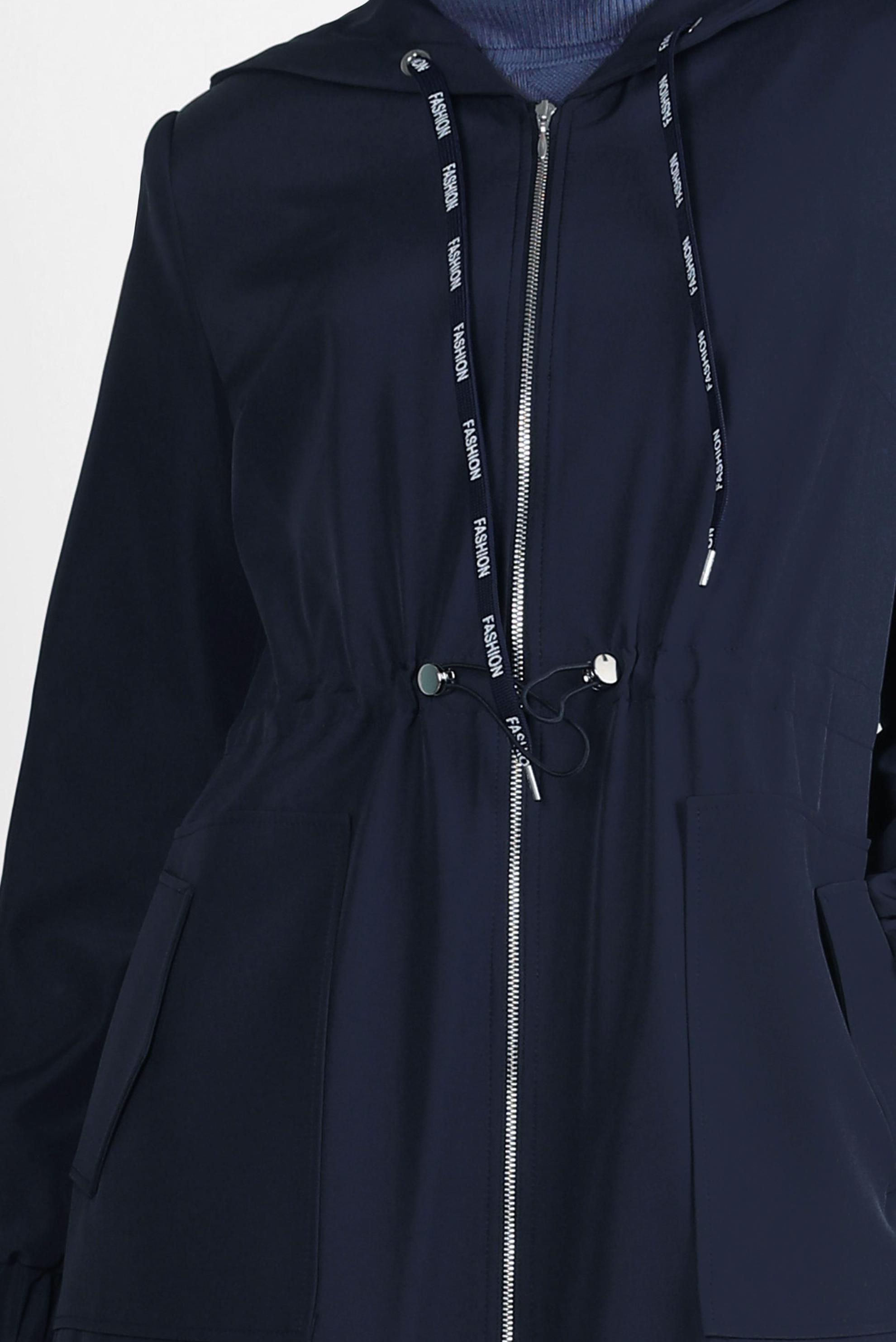 Hijab clothing NAVY BLUE BELTED TRENCH COAT 10802