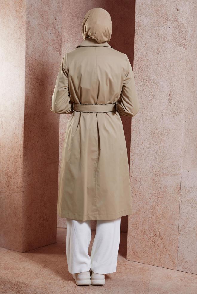 Hijab clothing BROWN 10808 LOFT TRENÇKOT 38/46 TEK40 - ALVİNA