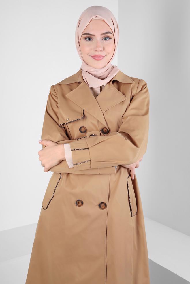 Hijab clothing TABA BELTED TRENCH COAT 10808 - ALVİNA