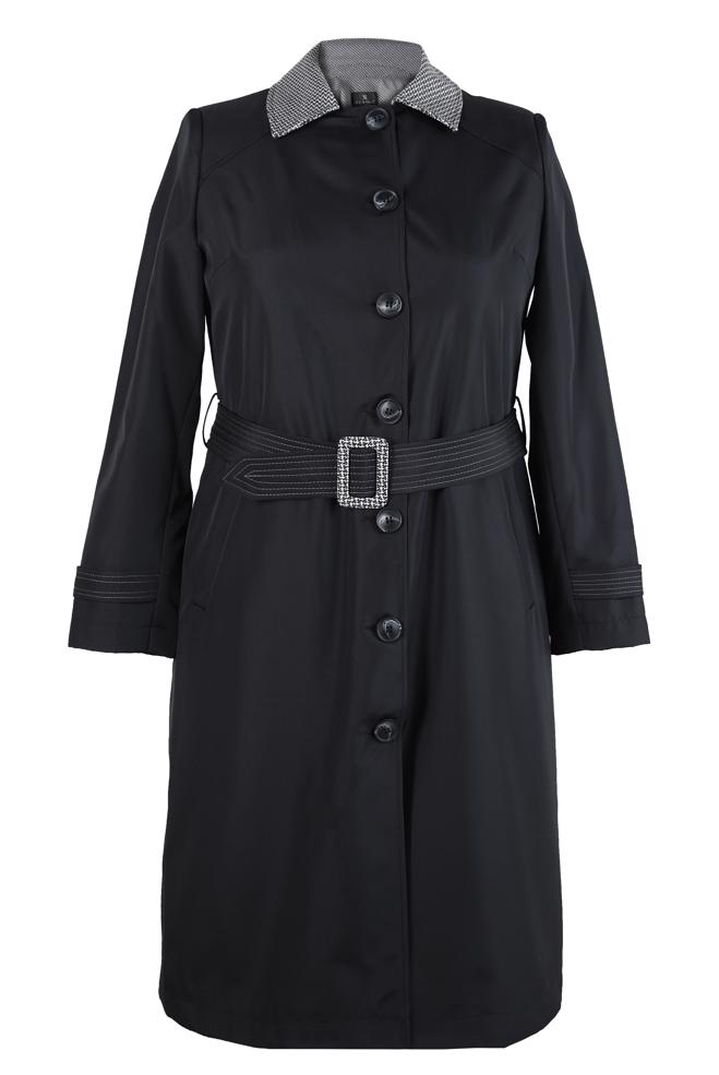 Hijab clothing BLACK BELTED TRENCH COAT 10809 - ALVİNA