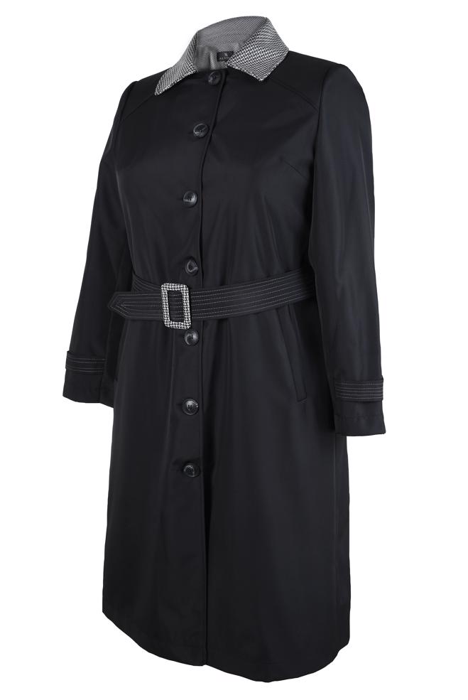 Hijab clothing BLACK BELTED TRENCH COAT 10809 - ALVİNA