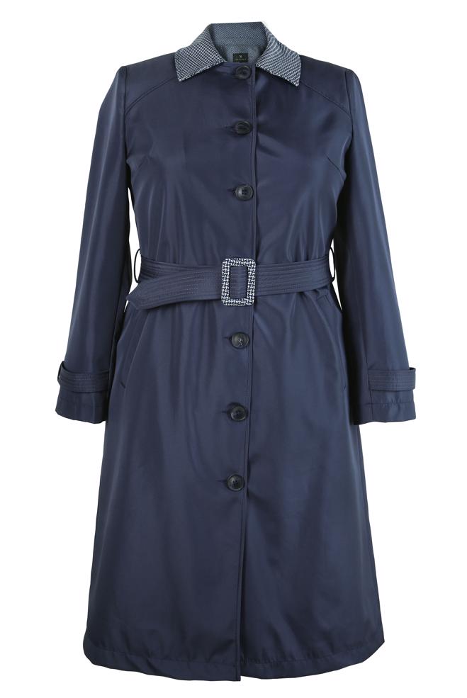 Hijab clothing NAVY BLUE BELTED TRENCH COAT 10809 - ALVİNA