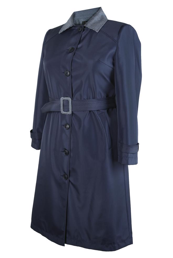 Hijab clothing NAVY BLUE BELTED TRENCH COAT 10809 - ALVİNA